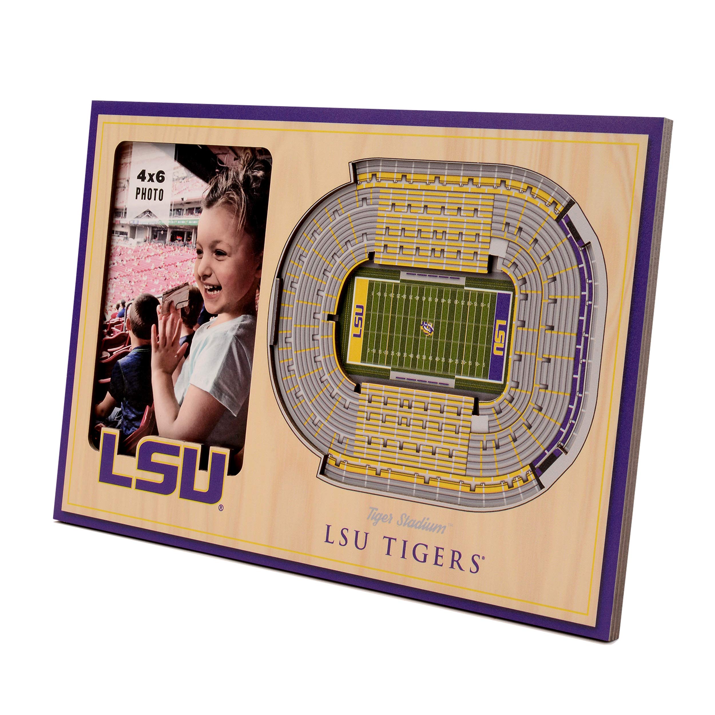YouTheFan NCAA LSU Tigers 3D StadiumView Picture Frame - Tiger Stadium, 12" x 8" - Sports Collectibles, Sports Memorabilia, Sports Fan Shop, Sports Gifts