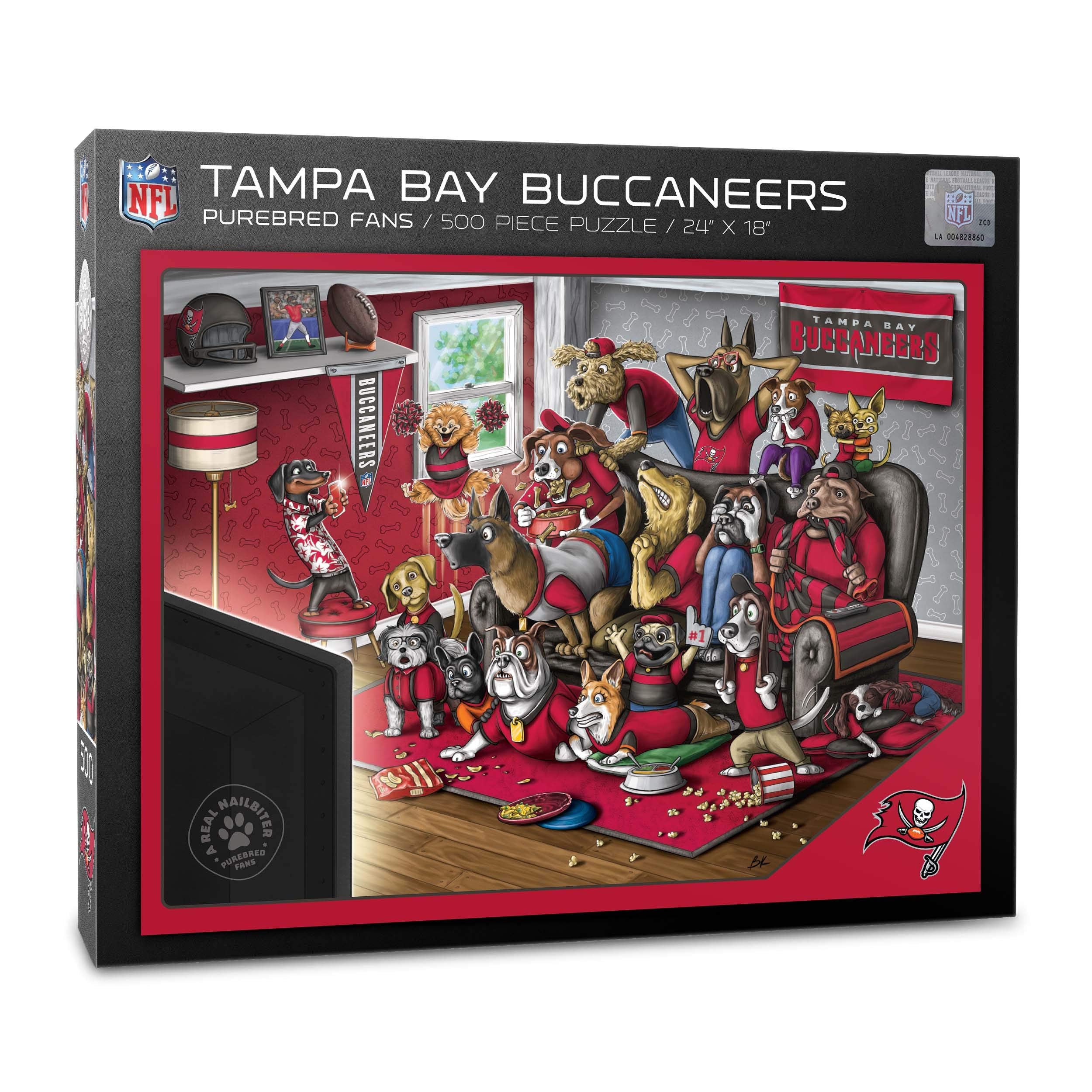 YouTheFan NFL Tampa Bay Buccaneers Purebred Fans 500pc Puzzle - A Real Nailbiter - Sports Collectibles, Sports Memorabilia, Sports Fan Shop, Sports Gifts