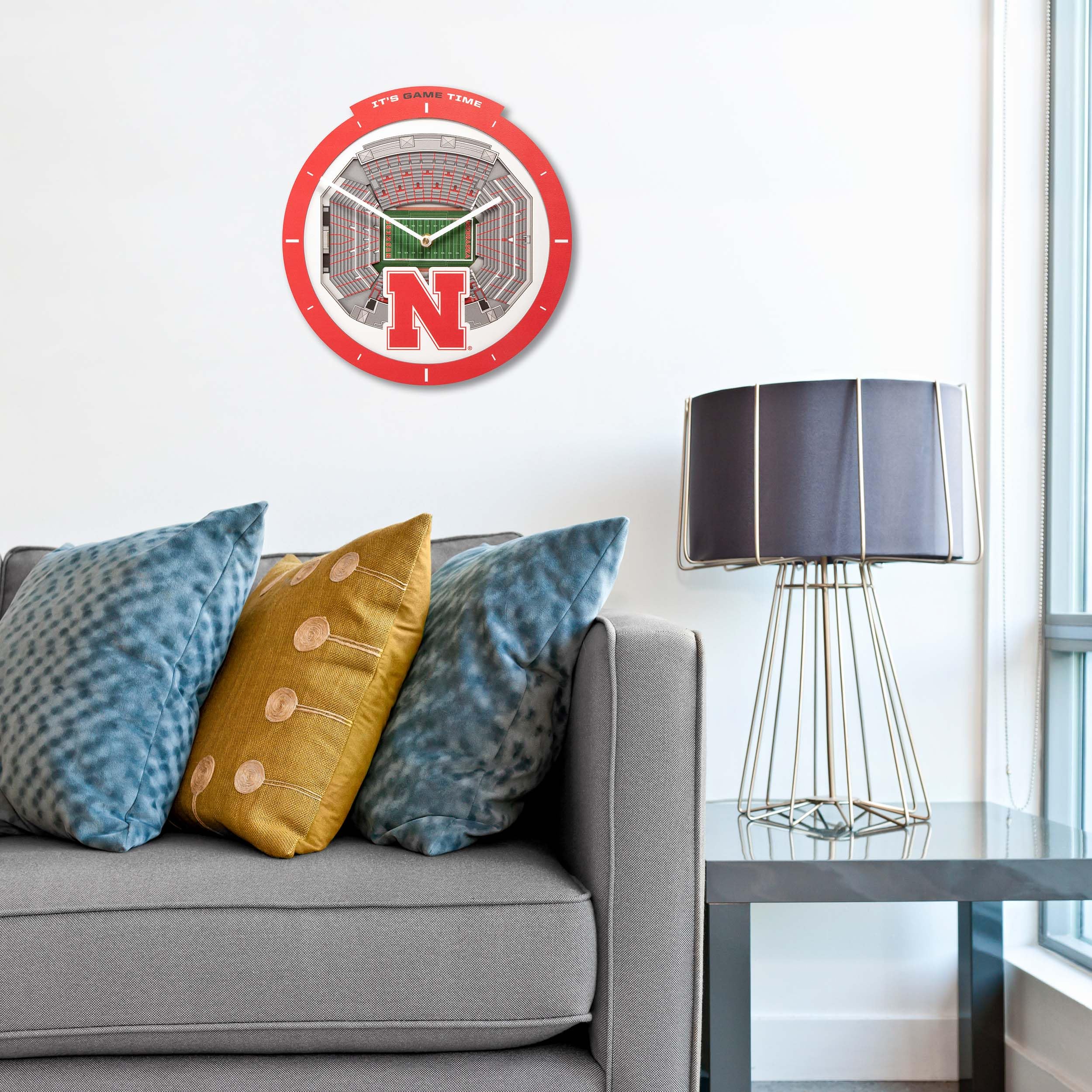 YouTheFan NCAA Nebraska Cornhuskers 3D StadiumView Clock - Sports Collectibles, Sports Memorabilia, Sports Fan Shop, Sports Gifts