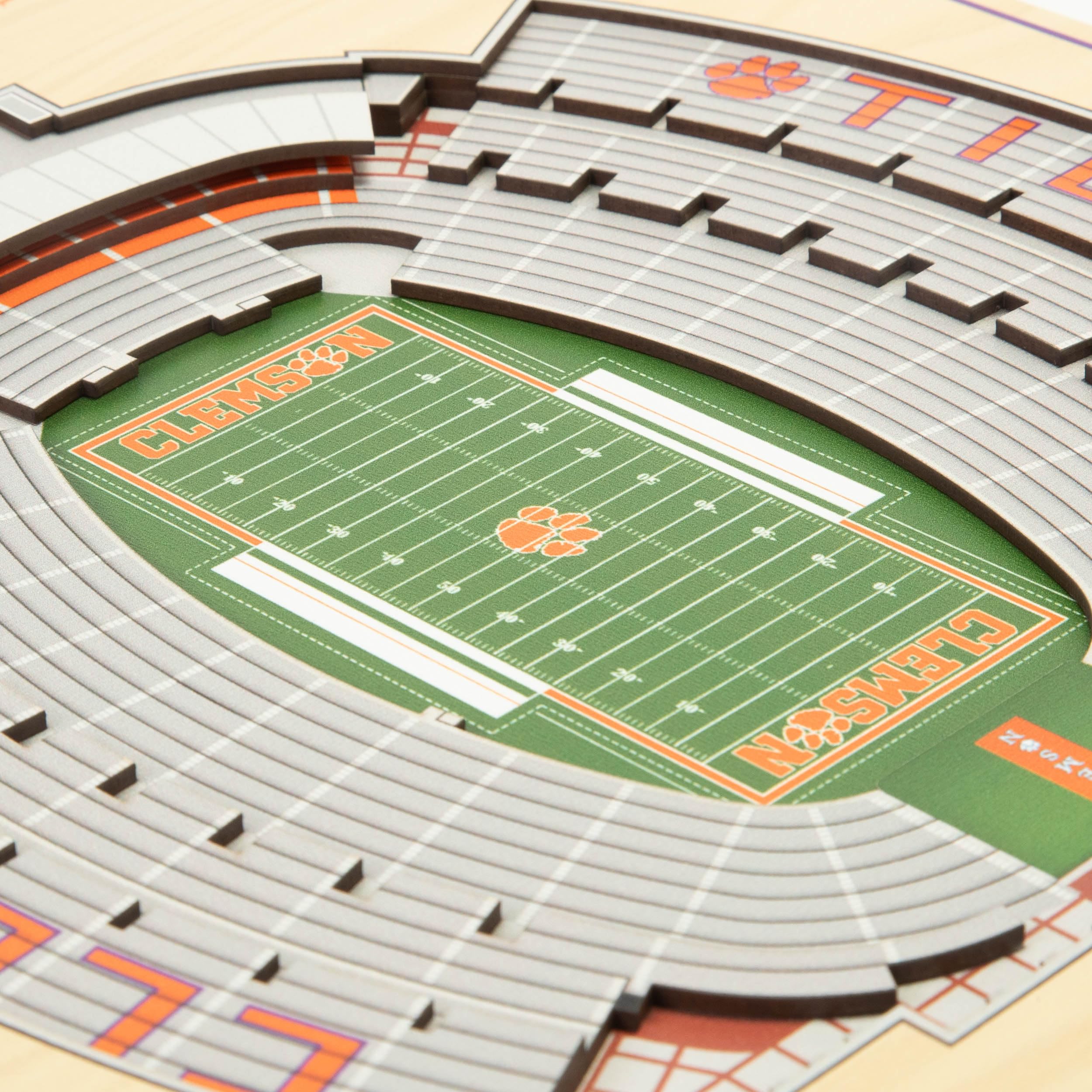 YouTheFan NCAA Clemson Tigers 5-Layer StadiumView 3D Wall Art - Memorial Stadium, 13.00" x 17.00" - Sports Collectibles, Sports Memorabilia, Sports Fan Shop, Sports Gifts