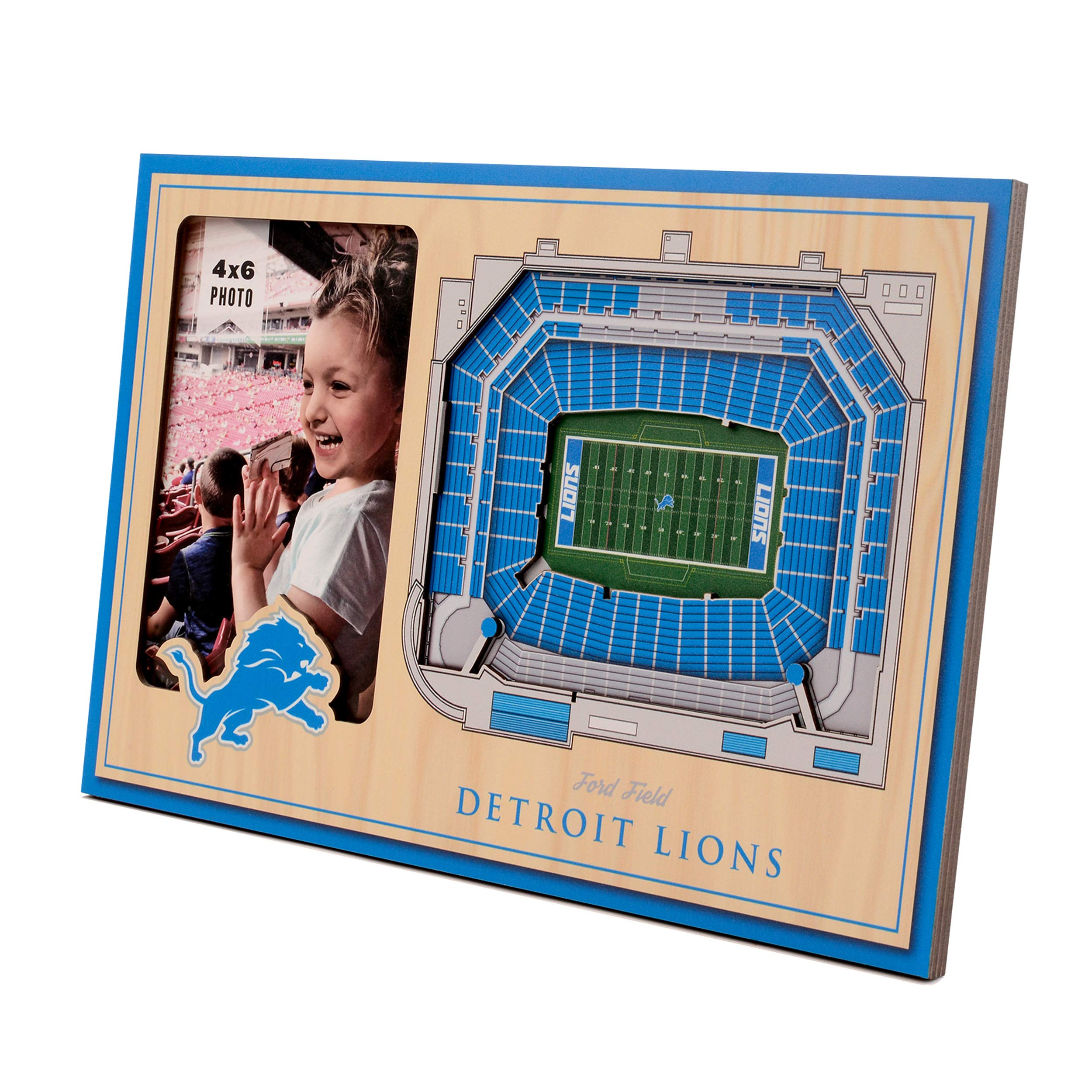 YouTheFan NFL Detroit Lions 3D StadiumView Picture Frame - Ford Field - Sports Collectibles, Sports Memorabilia, Sports Fan Shop, Sports Gifts