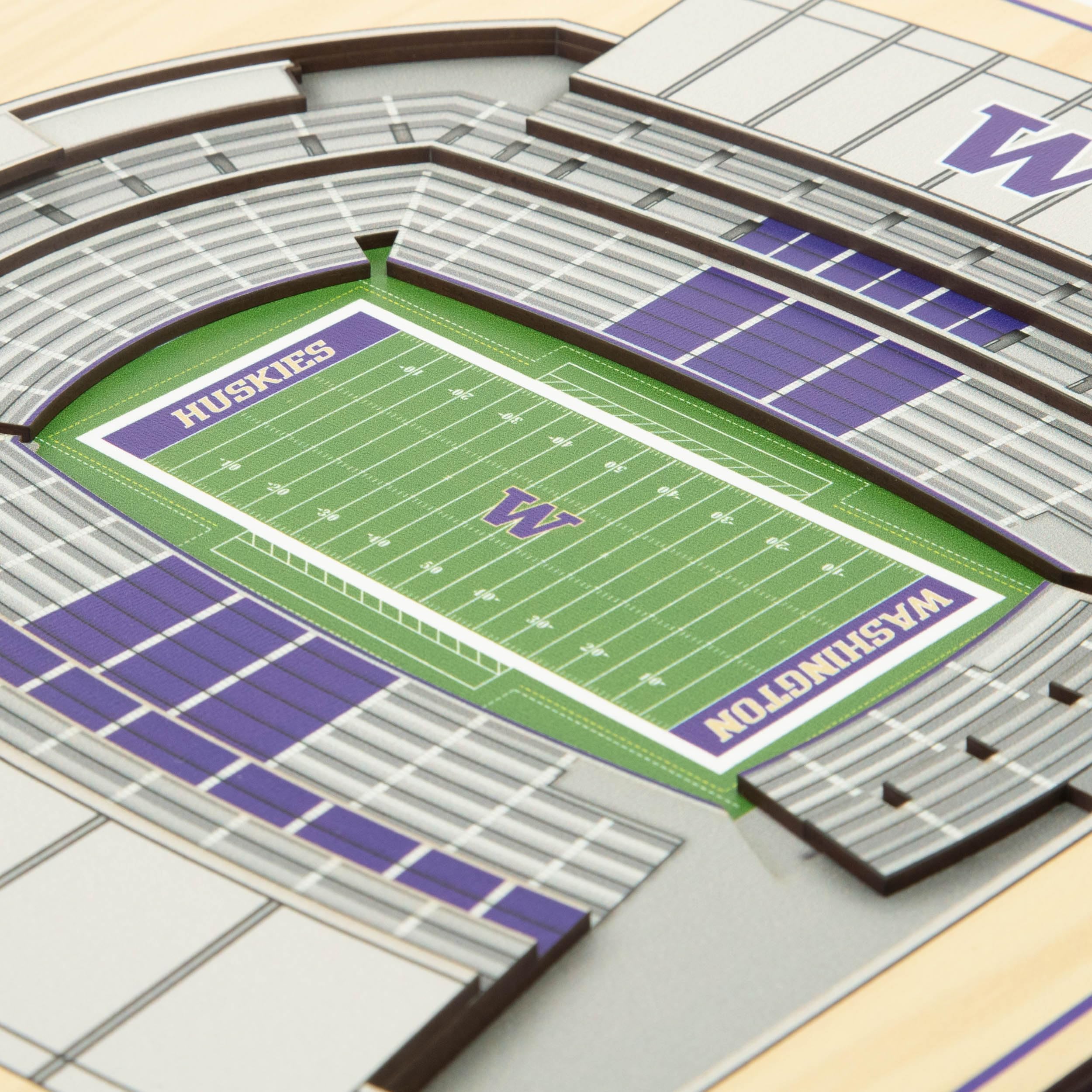 YouTheFan NCAA Washington Huskies 5-Layer StadiumView 3D Wall Art - Husky Stadium - Sports Collectibles, Sports Memorabilia, Sports Fan Shop, Sports Gifts