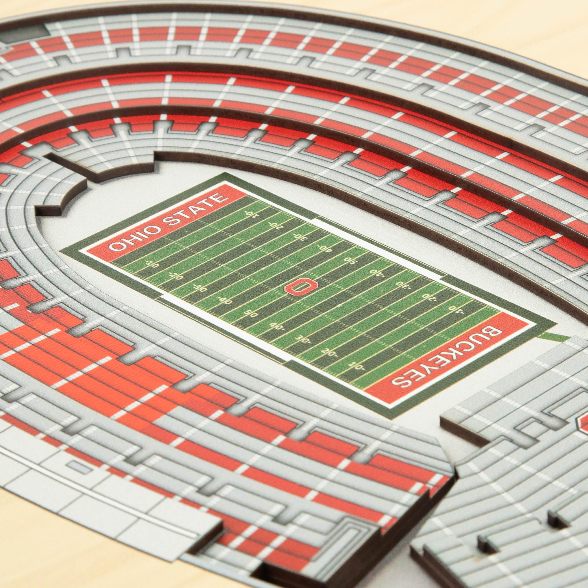 YouTheFan NCAA Ohio State Buckeyes 5-Layer StadiumView 3D Wall Art - Ohio Stadium, 13.00" x 17.00" - Sports Collectibles, Sports Memorabilia, Sports Fan Shop, Sports Gifts