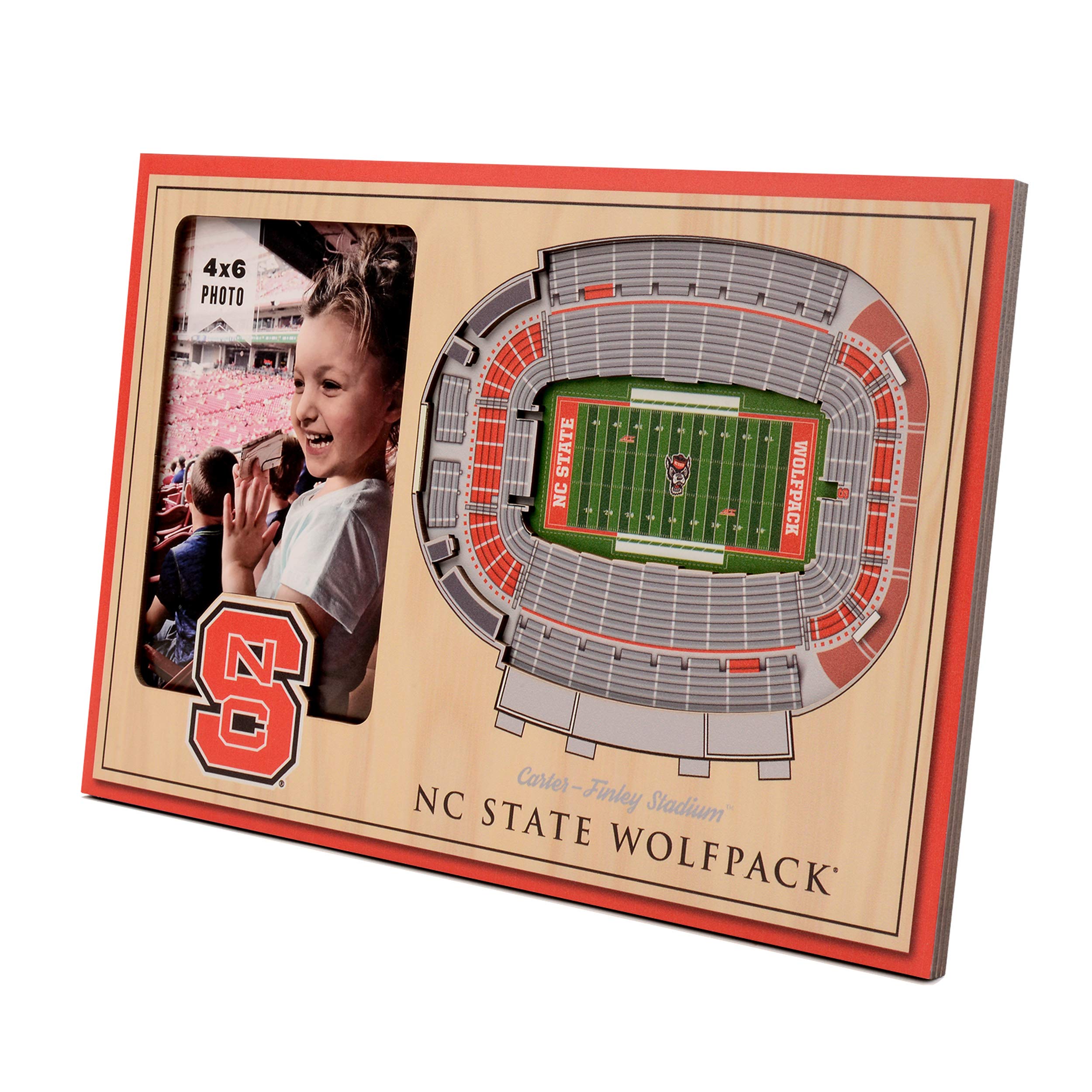 YouTheFan NCAA NC State Wolfpack 3D StadiumView Picture Frame - Carter-Finley Stadium, 12" x 8" - Sports Collectibles, Sports Memorabilia, Sports Fan Shop, Sports Gifts