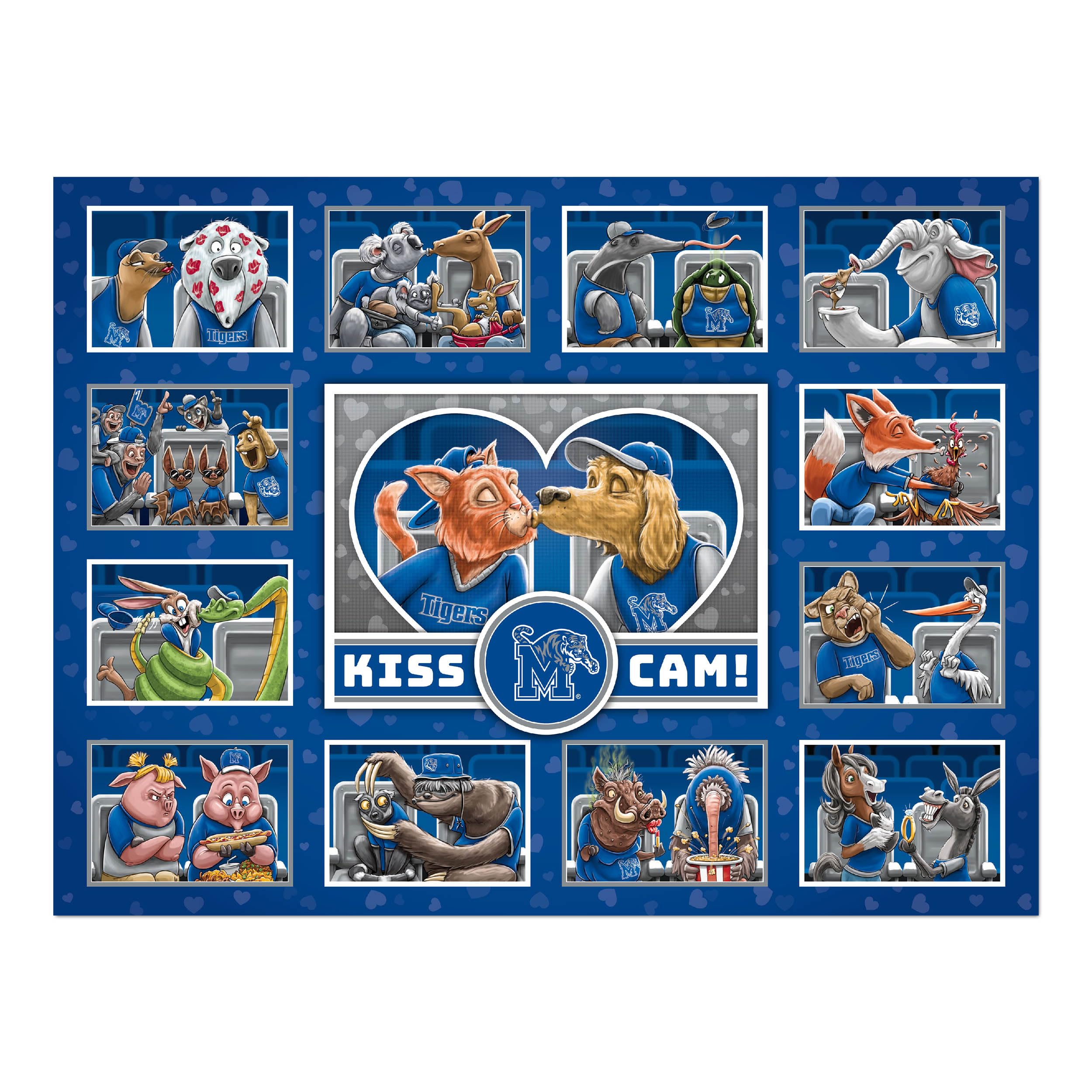 YouTheFan NCAA Memphis Tigers Kiss Cam 500pc Puzzle - Sports Collectibles, Sports Memorabilia, Sports Fan Shop, Sports Gifts
