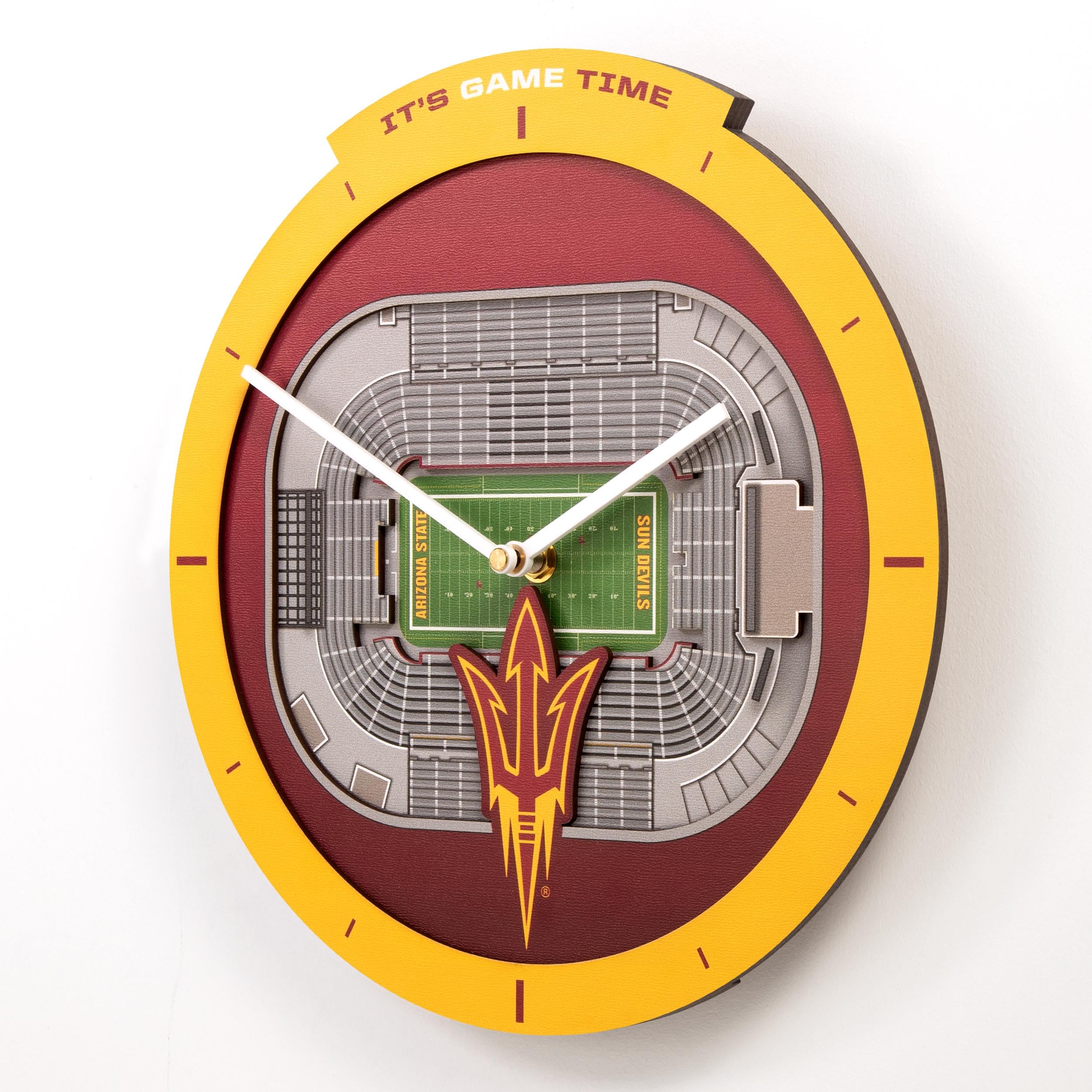 YouTheFan NCAA Arizona State Sun Devils 3D StadiumView Clock - Sports Collectibles, Sports Memorabilia, Sports Fan Shop, Sports Gifts