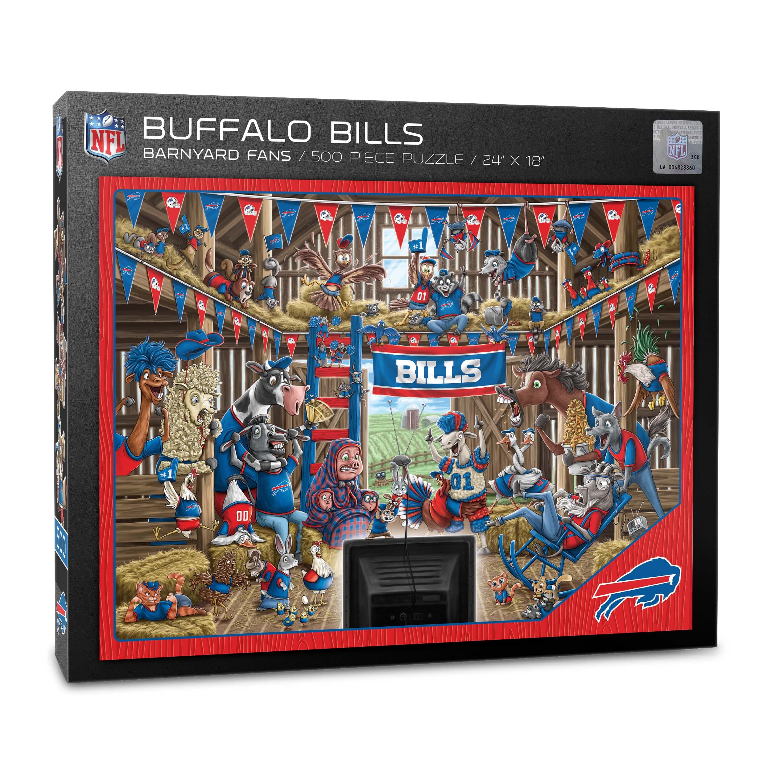 YouTheFan NFL Buffalo Bills Barnyard Fans 500pc Puzzle - Sports Collectibles, Sports Memorabilia, Sports Fan Shop, Sports Gifts