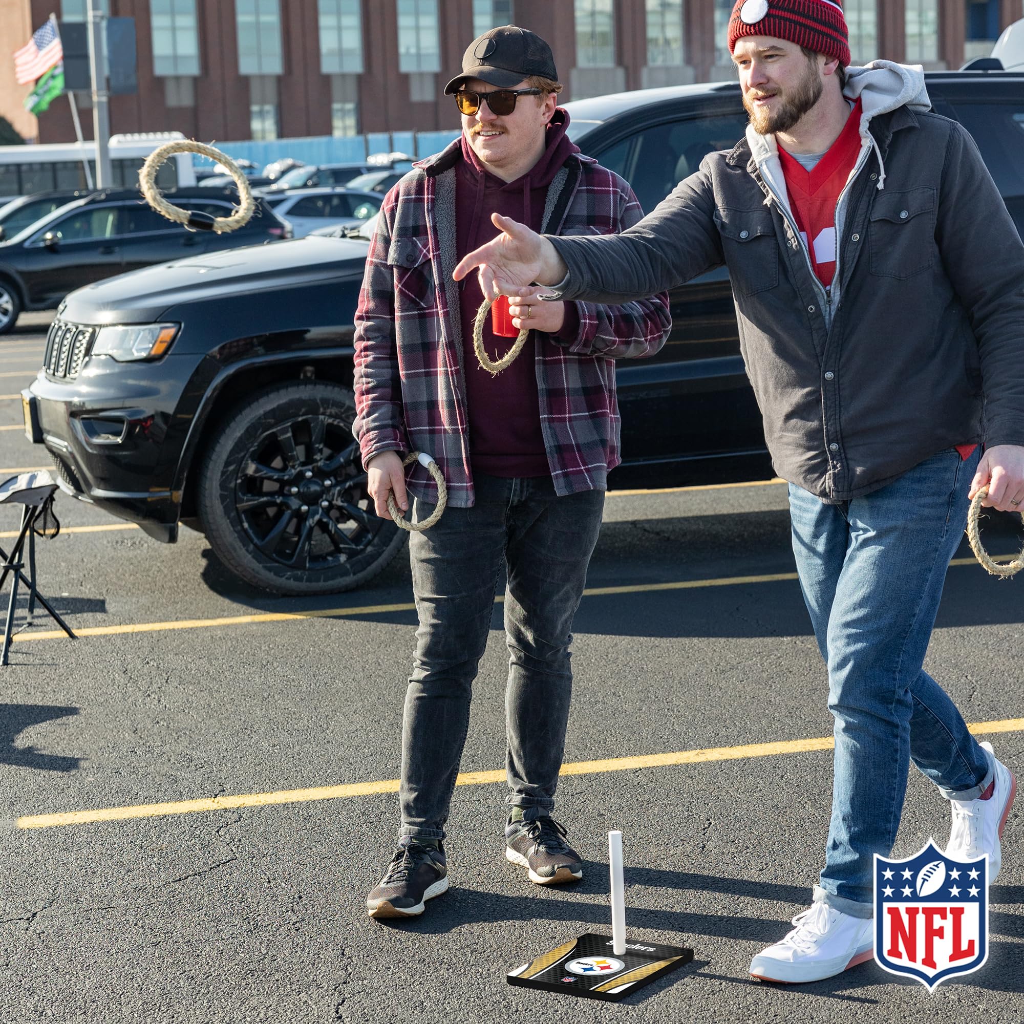 Wild Sports NFL Quoits Set with Direct Print HD Team Graphics – Tailgate Ring Toss Game – Great Gift for Any Football Fan! Ring Toss Family Outdoor Games for The Beach, BBQ, or Tailgate Party - Sports Collectibles, Sports Memorabilia, Sports Fan Shop, Sports Gifts