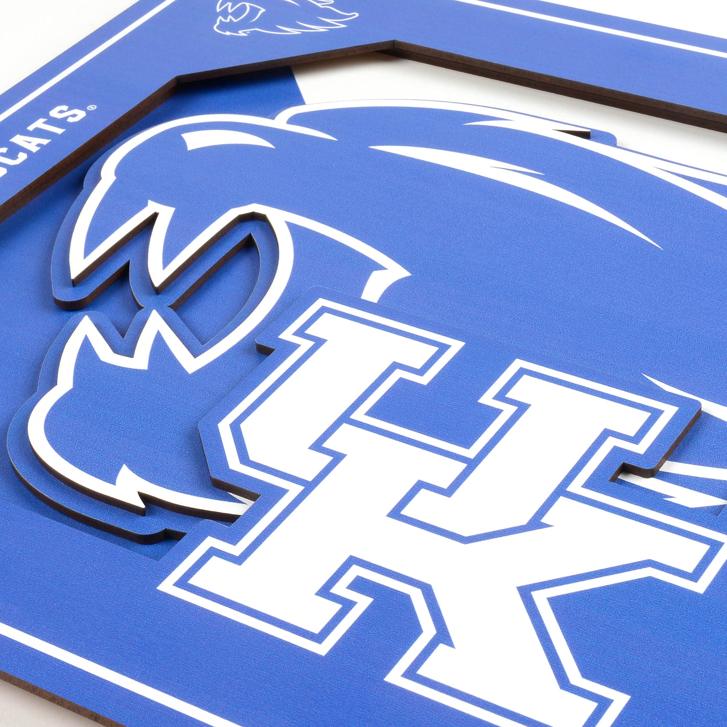 YouTheFan NCAA Kentucky Wildcats 3D Logo Series Wall Art - 12x12 - Sports Collectibles, Sports Memorabilia, Sports Fan Shop, Sports Gifts