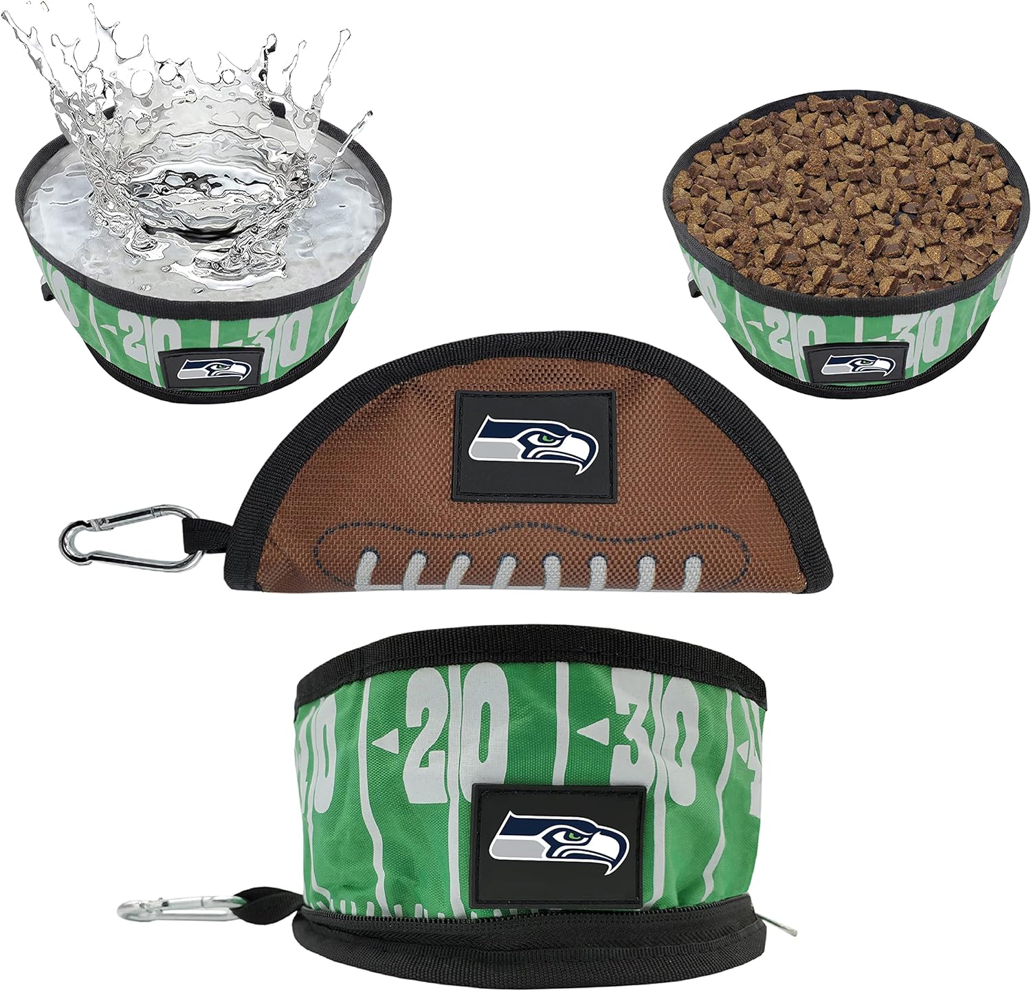 Seattle Seahawks Collapsible Pet Bowl by Pet First - Sports Collectibles, Sports Memorabilia, Sports Fan Shop, Sports Gifts