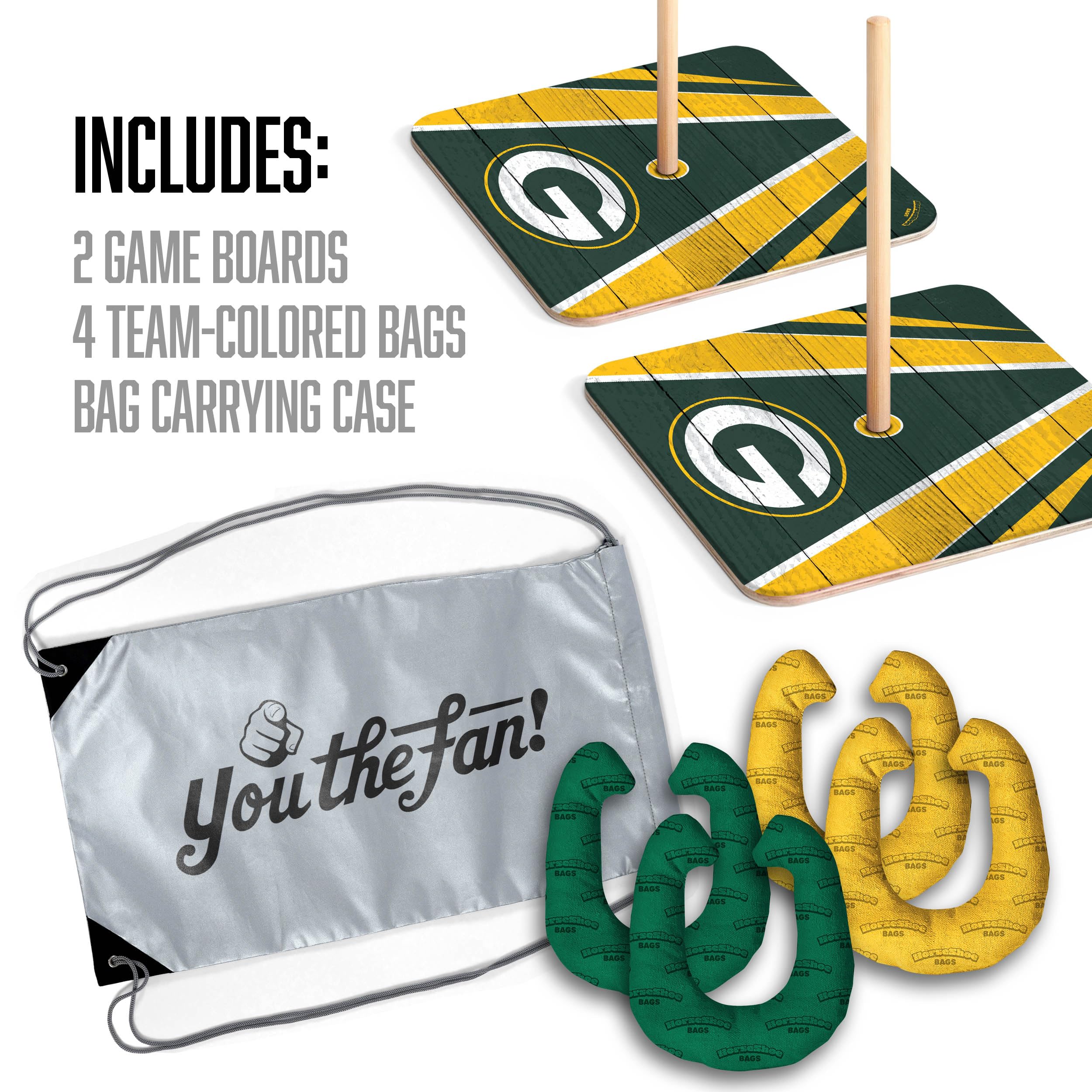 YouTheFan NFL Green Bay Packers Horseshoe Bags Game - Sports Collectibles, Sports Memorabilia, Sports Fan Shop, Sports Gifts