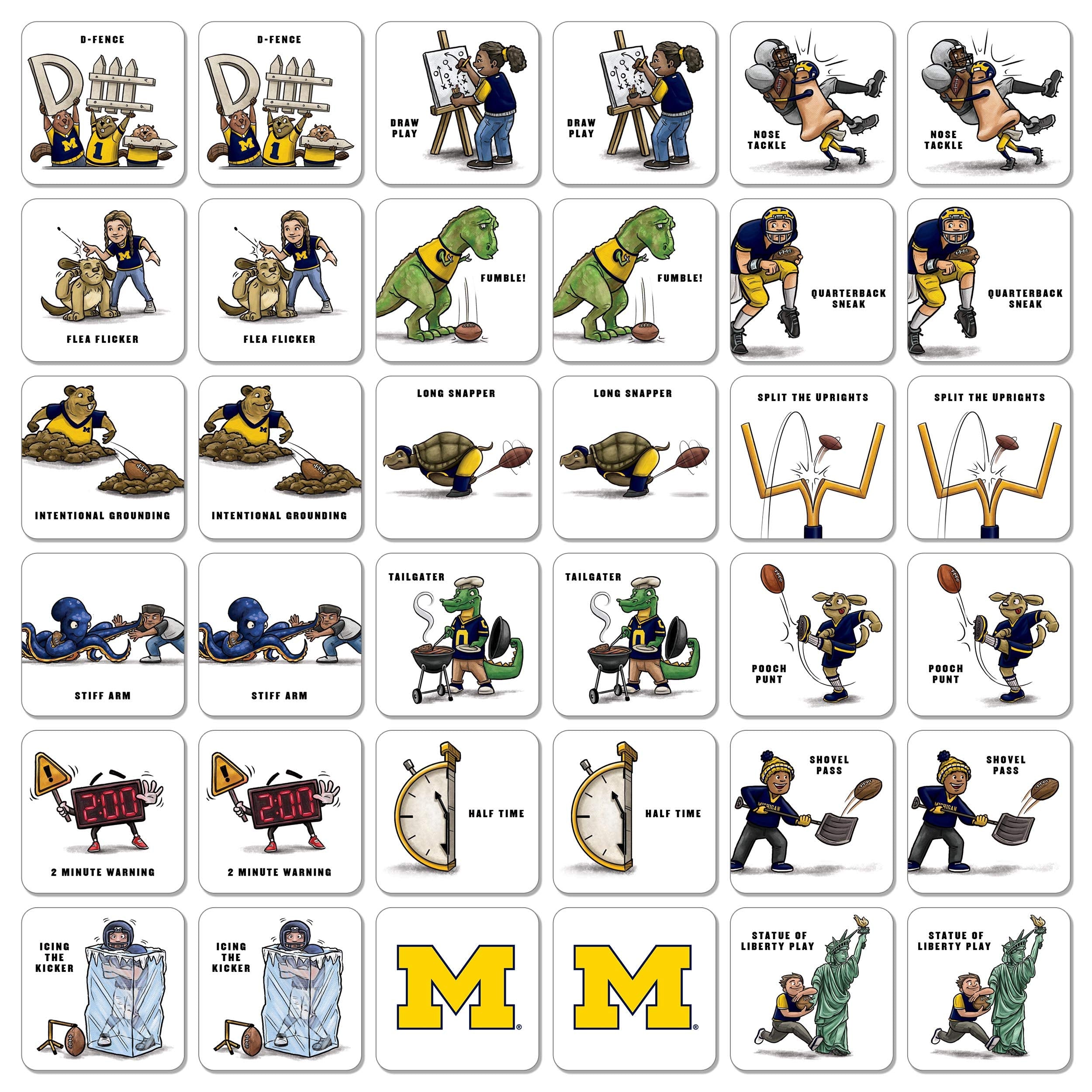 YouTheFan NCAA Michigan Wolverines Licensed Memory Match Game, Medium - Sports Collectibles, Sports Memorabilia, Sports Fan Shop, Sports Gifts