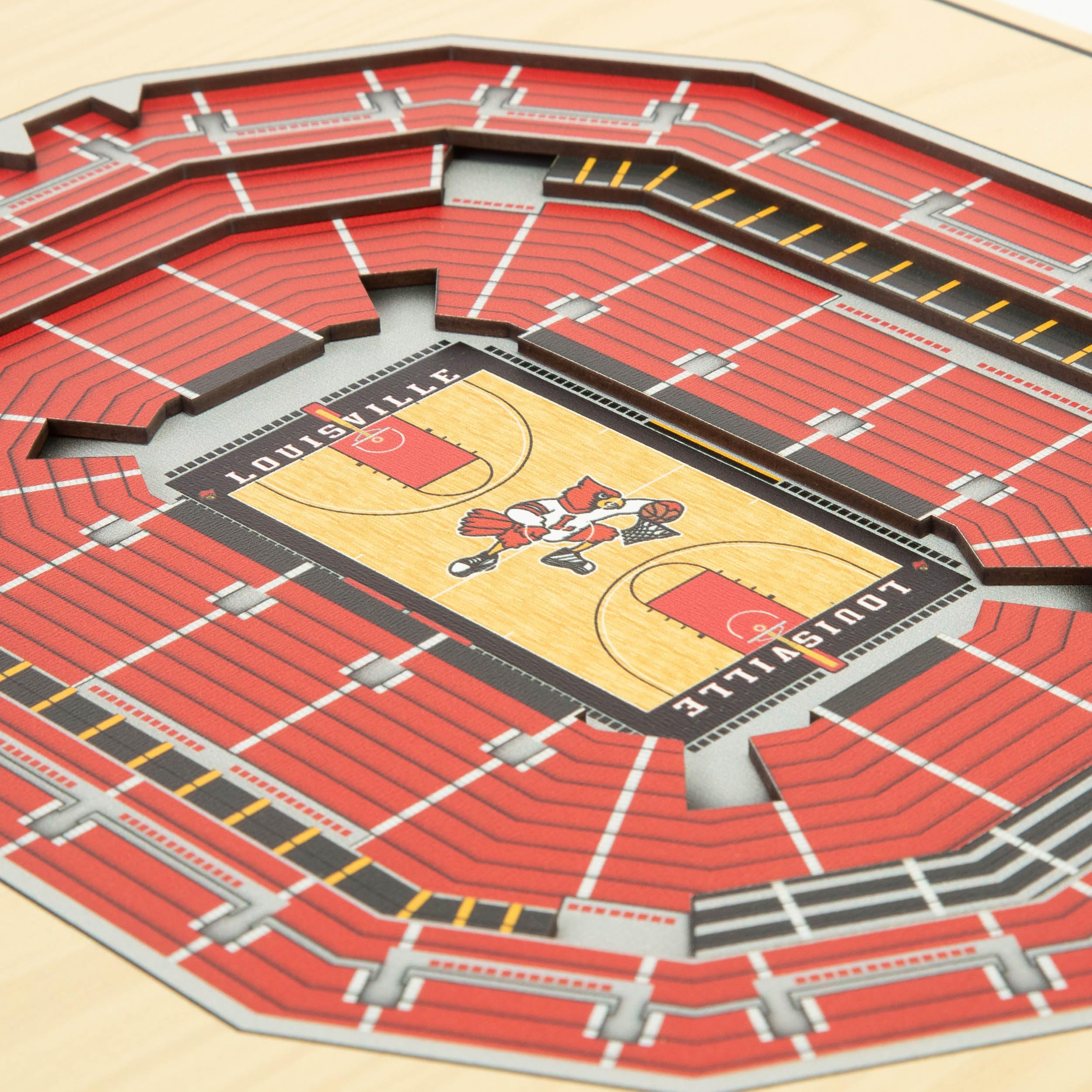 YouTheFan NCAA Louisville Cardinals 5-Layer StadiumView 3D Wall Art - KFC Yum! Center - Sports Collectibles, Sports Memorabilia, Sports Fan Shop, Sports Gifts