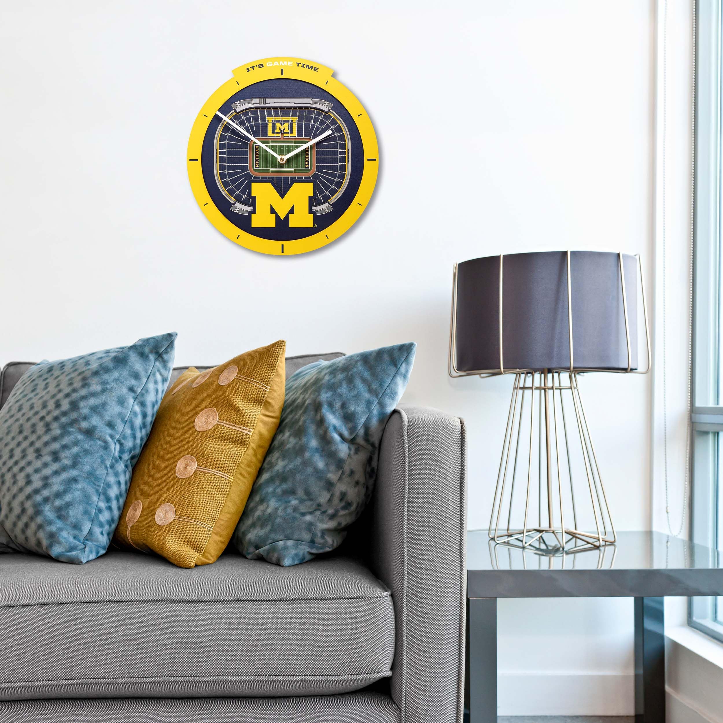 YouTheFan NCAA Michigan Wolverines 3D StadiumView Clock - Sports Gifts, Sports Memorabilia, Sports Collectibles, Fan Shop