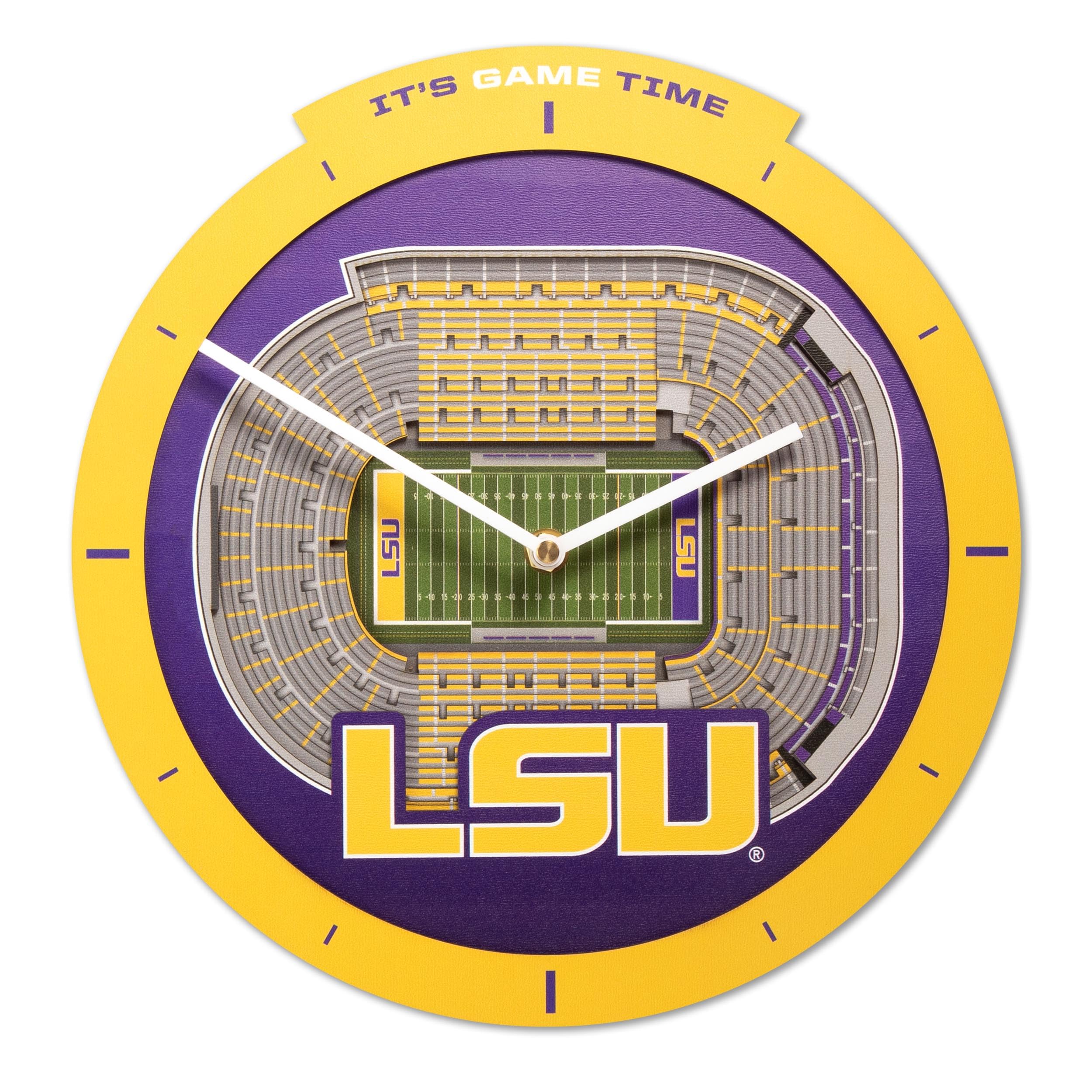 YouTheFan NCAA LSU Tigers 3D StadiumView Clock - Sports Collectibles, Sports Memorabilia, Sports Fan Shop, Sports Gifts