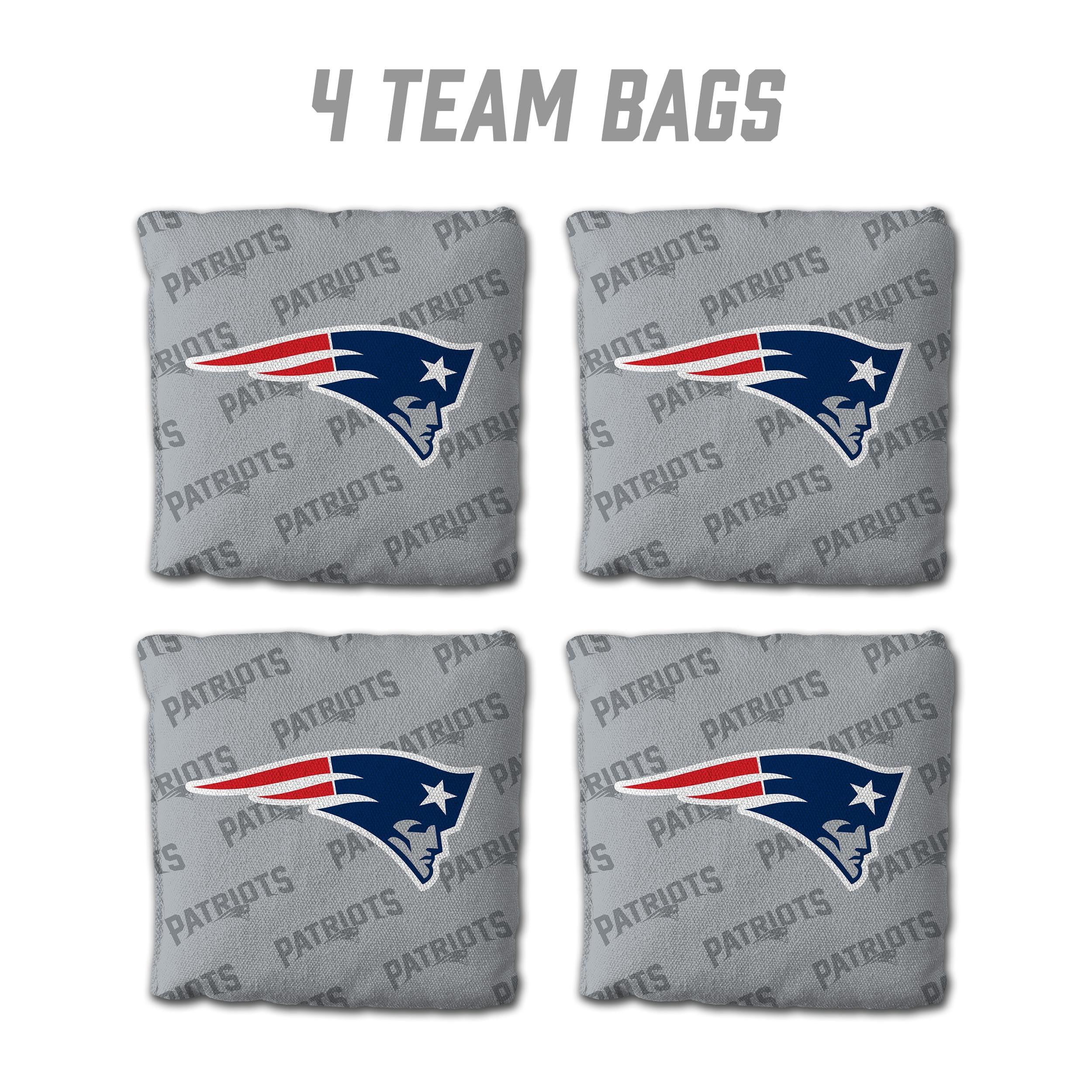 YouTheFan NFL New England Patriots Cornhole Bags - 4PK - Grey - Sports Collectibles, Sports Memorabilia, Sports Fan Shop, Sports Gifts