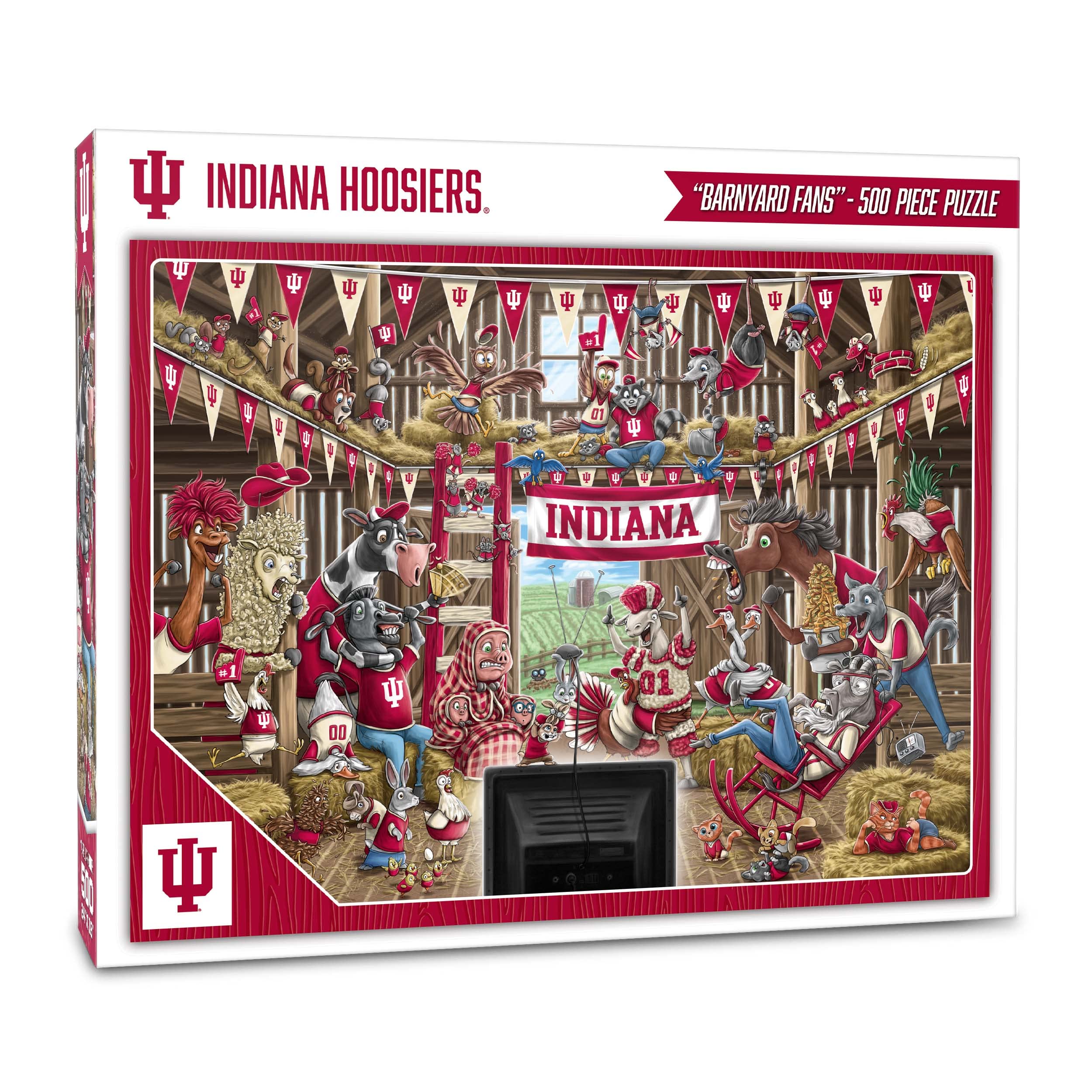 YouTheFan NCAA Indiana Hoosiers Barnyard Fans 500pc Puzzle - Sports Collectibles, Sports Memorabilia, Sports Fan Shop, Sports Gifts