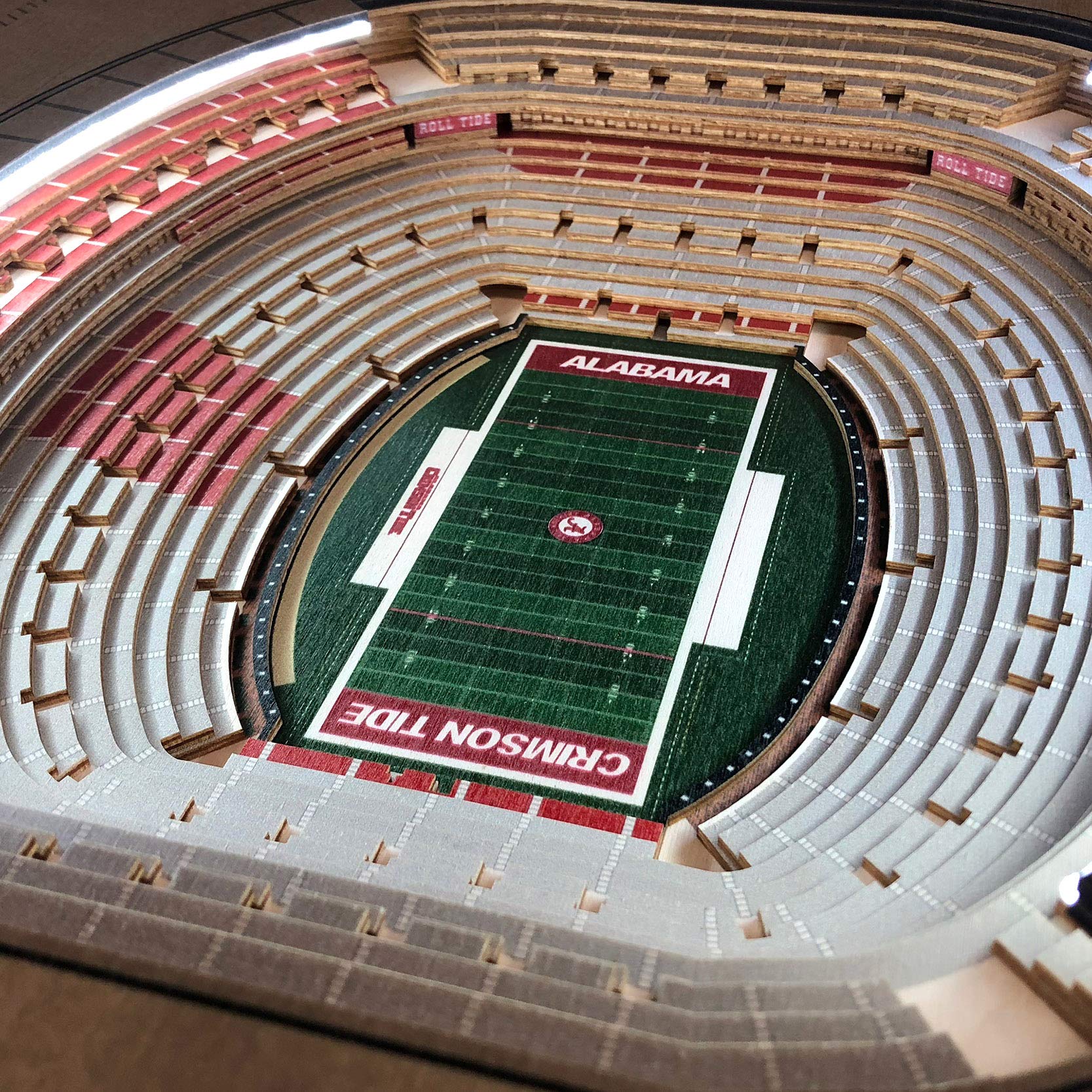 YouTheFan NCAA Alabama Crimson Tide 25-Layer StadiumViews Lighted End Table - Bryant-Denny Stadium - Sports Collectibles, Sports Memorabilia, Sports Fan Shop, Sports Gifts