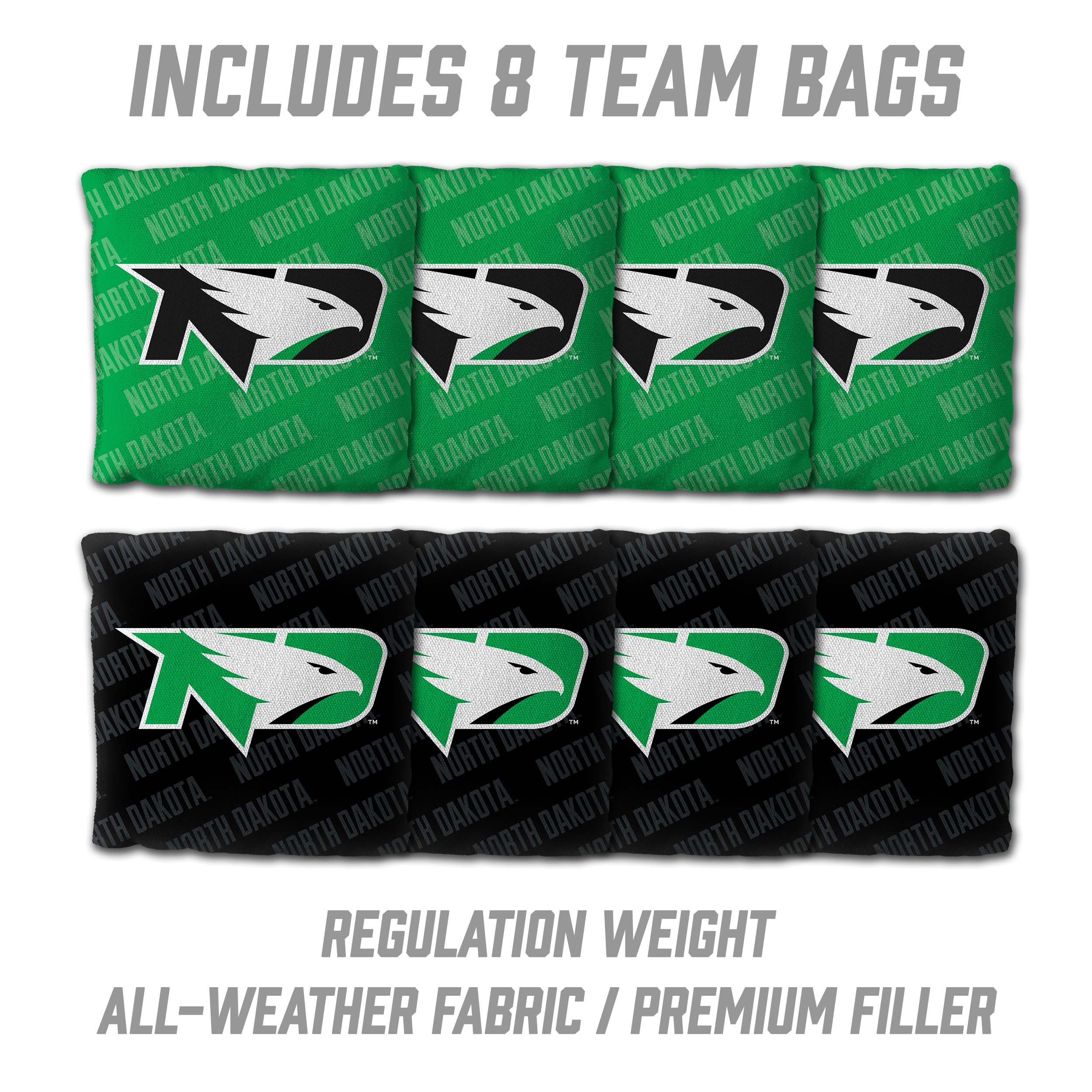YouTheFan NCAA North Dakota Fighting Hawks 2’ x 4’ Professional Wood Cornhole Game with Logo Bags - Sports Collectibles, Sports Memorabilia, Sports Fan Shop, Sports Gifts