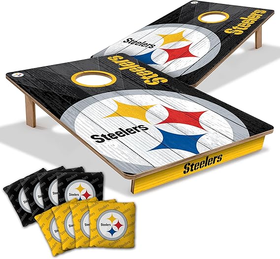 YouTheFan NFL Pittsburgh Steelers 2’ x 3’ Cornhole Game - Sports Gifts, Sports Memorabilia, Sports Collectibles, Fan Shop