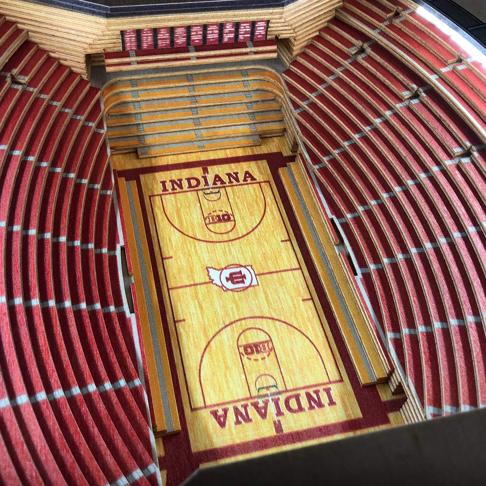 YouTheFan NCAA Indiana Hoosiers 25-Layer StadiumViews Lighted End Table - Assembly Hall - Sports Collectibles, Sports Memorabilia, Sports Fan Shop, Sports Gifts