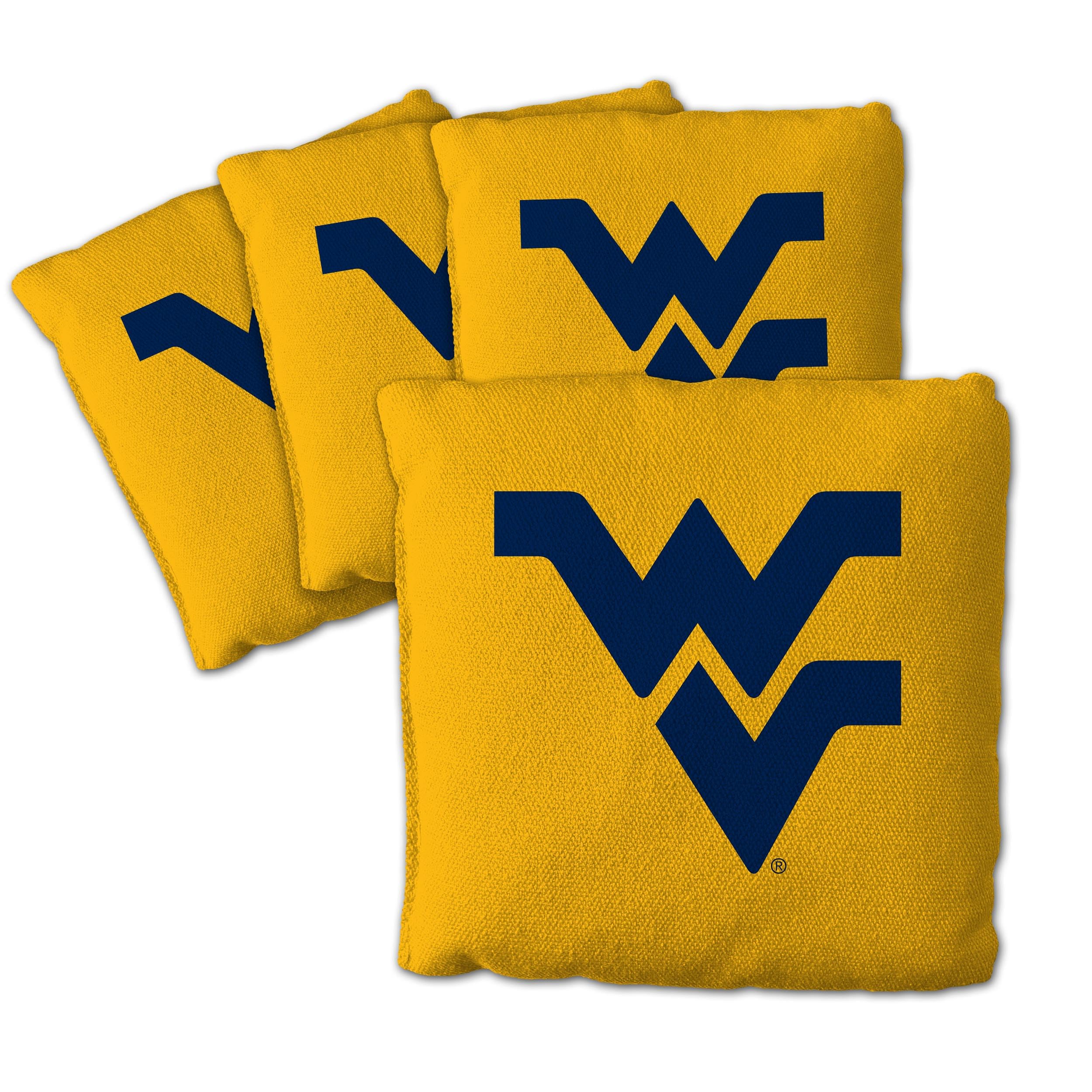 YouTheFan NCAA West Virginia Mountaineers Cornhole Bags - 4PK - Yellow - Sports Collectibles, Sports Memorabilia, Sports Fan Shop, Sports Gifts