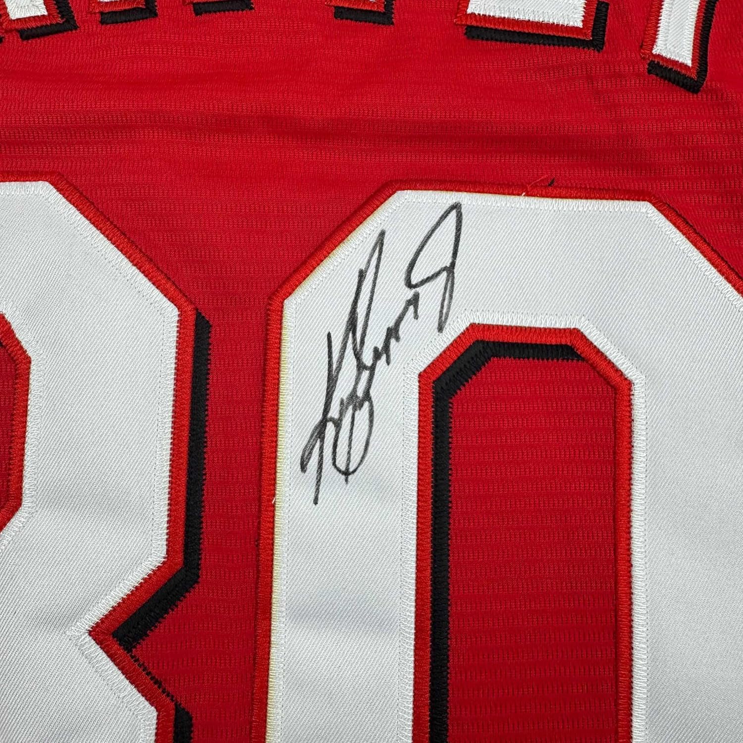 Framed Autographed/Signed Ken Griffey Jr. 35x39 Cincinnati Red Baseball Jersey Beckett BAS COA