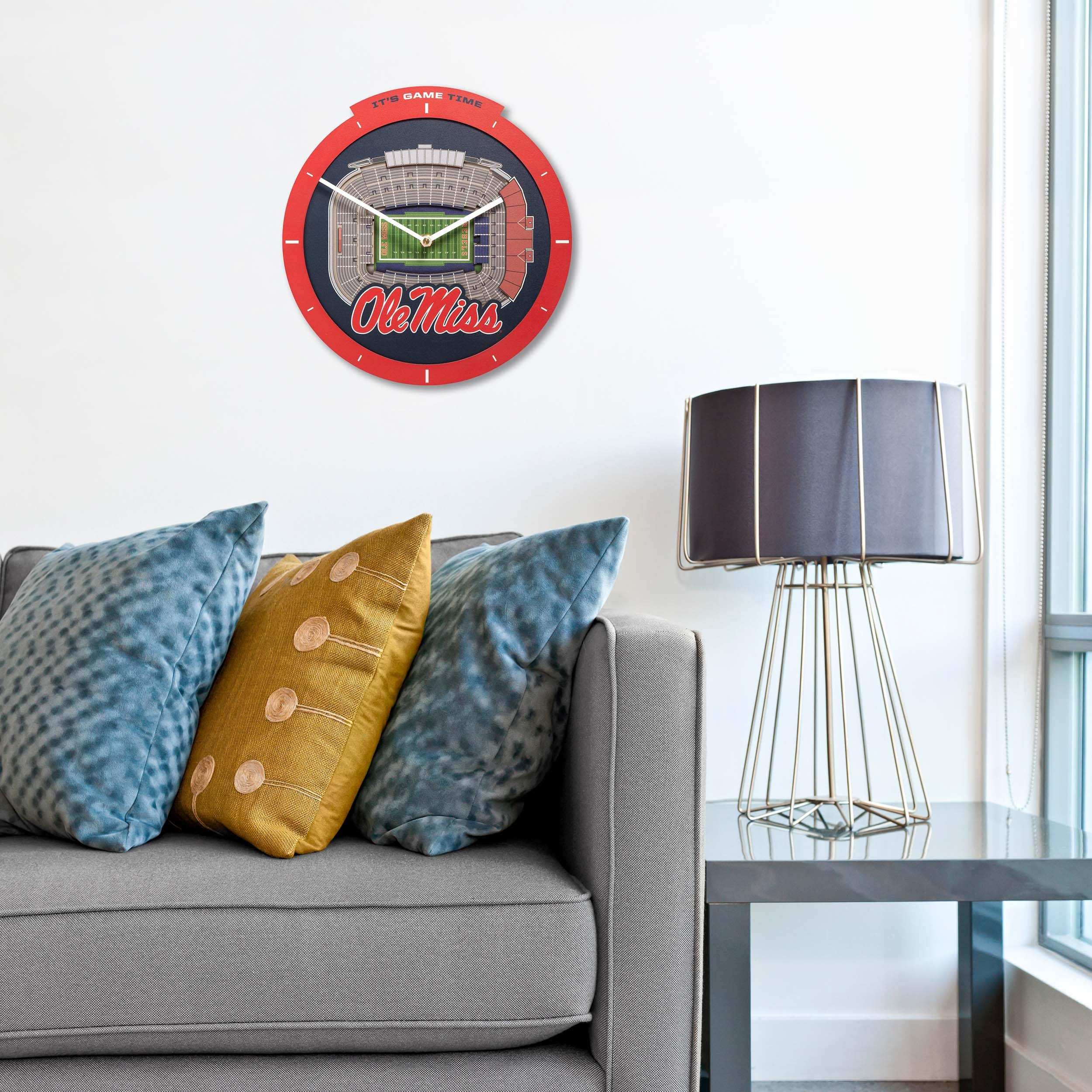 YouTheFan NCAA Mississippi Rebels 3D StadiumView Clock - Sports Collectibles, Sports Memorabilia, Sports Fan Shop, Sports Gifts