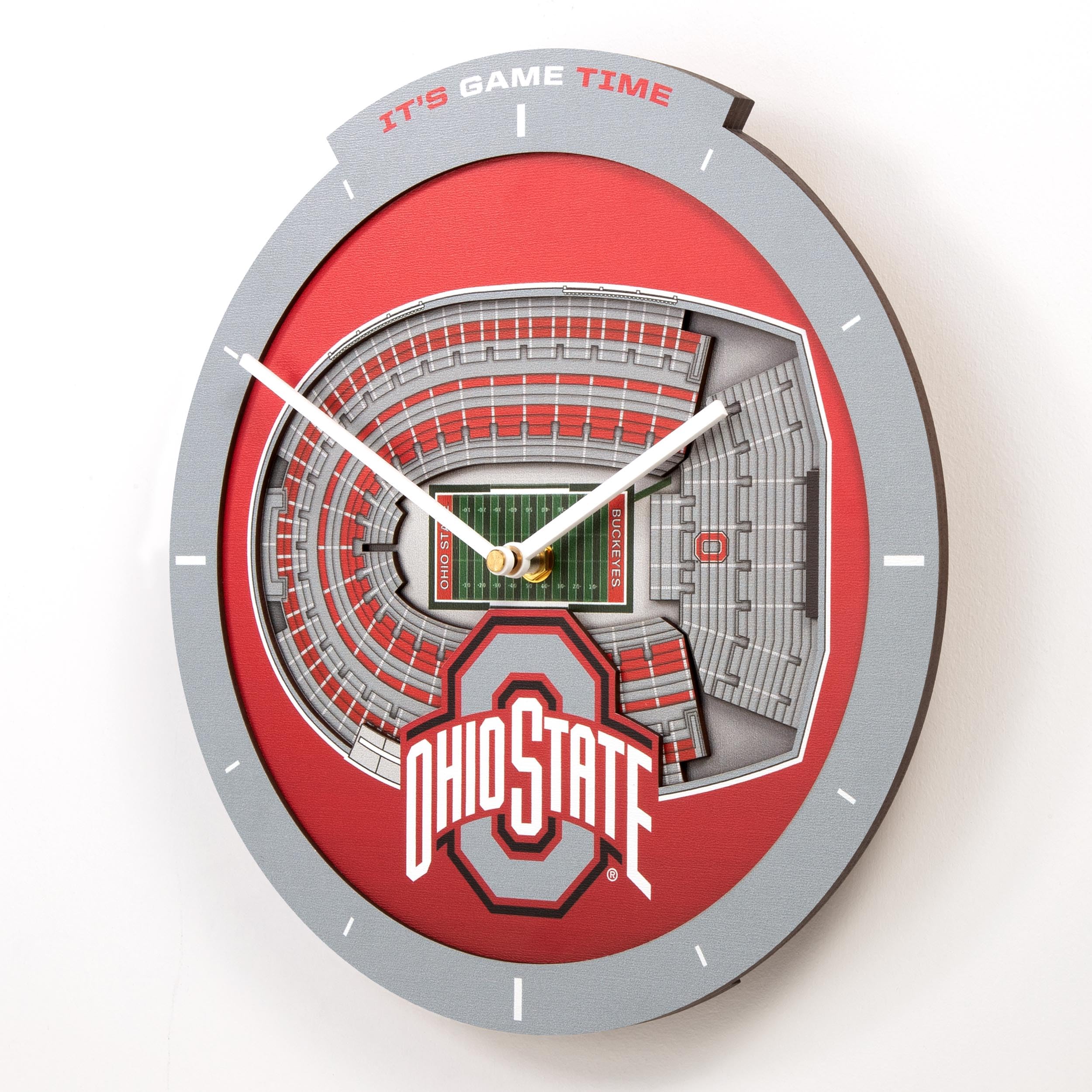 YouTheFan NCAA Ohio State Buckeyes 3D StadiumView Clock - Sports Collectibles, Sports Memorabilia, Sports Fan Shop, Sports Gifts