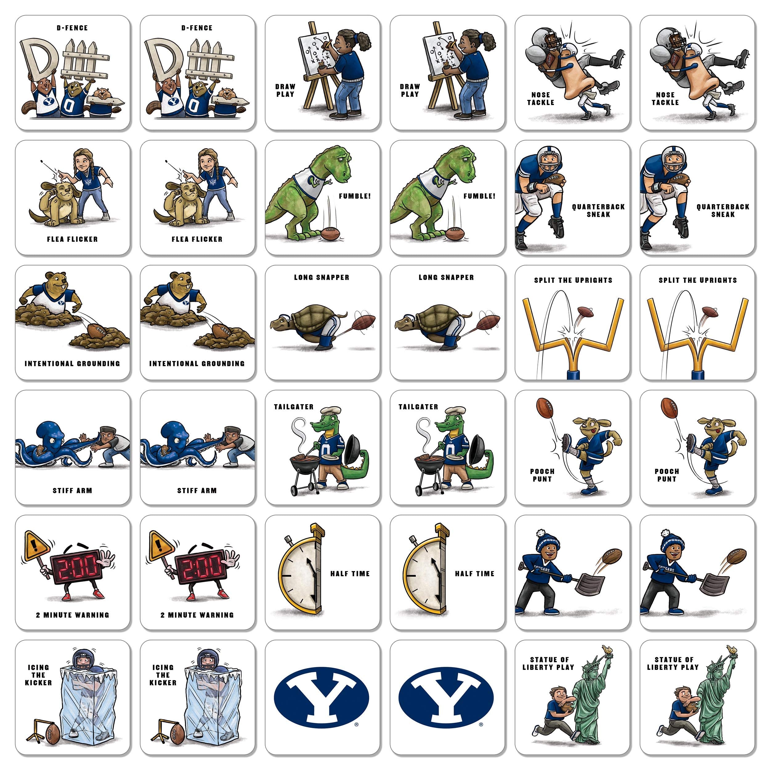 YouTheFan NCAA BYU Cougars Licensed Memory Match Game - Sports Collectibles, Sports Memorabilia, Sports Fan Shop, Sports Gifts