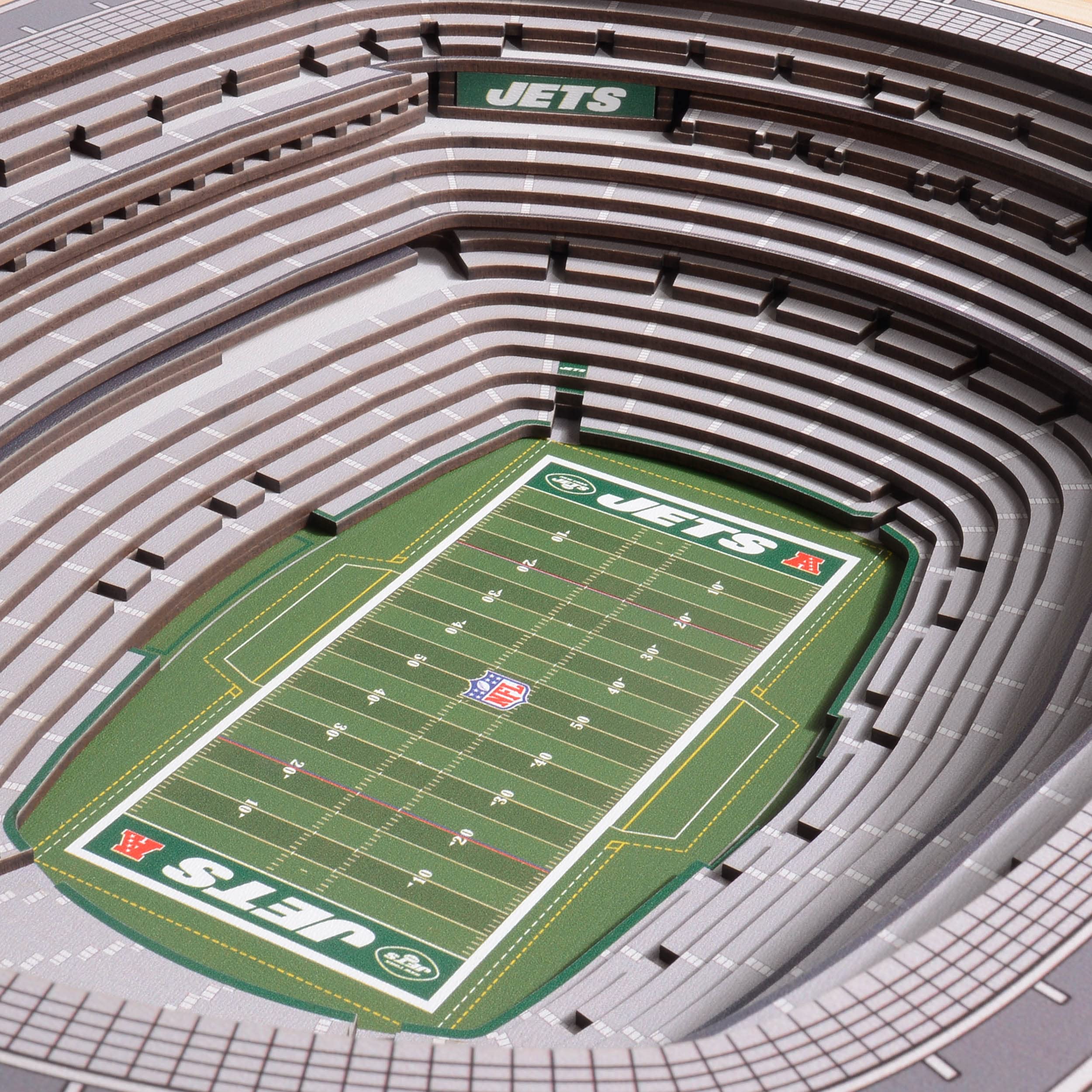 YouTheFan NFL New York Jets 25-Layer StadiumView 3D Wall Art, 19.50" x 25.50" - Sports Collectibles, Sports Memorabilia, Sports Fan Shop, Sports Gifts