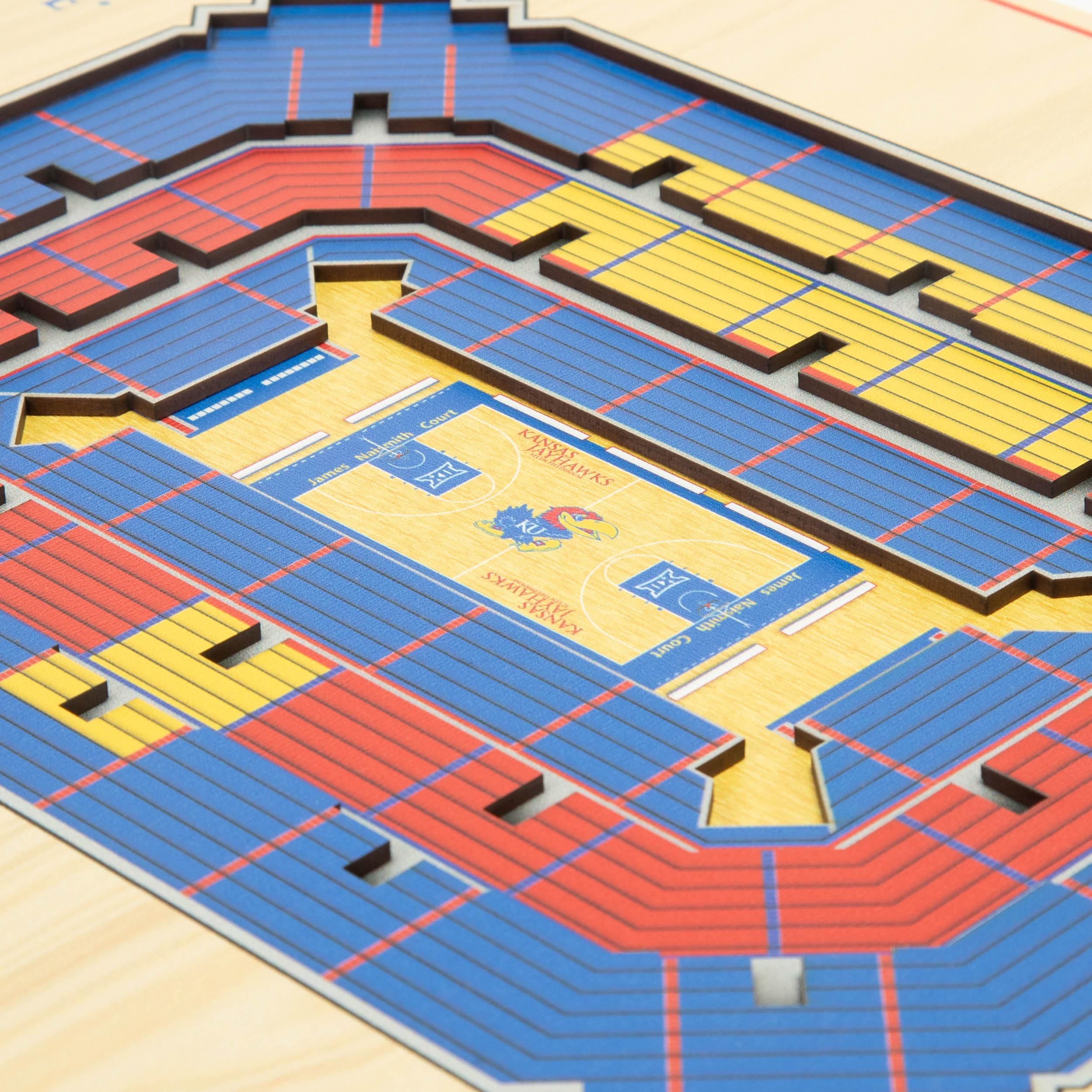 YouTheFan NCAA Kansas Jayhawks 5-Layer StadiumView 3D Wall Art - Allen Fieldhouse - Sports Collectibles, Sports Memorabilia, Sports Fan Shop, Sports Gifts