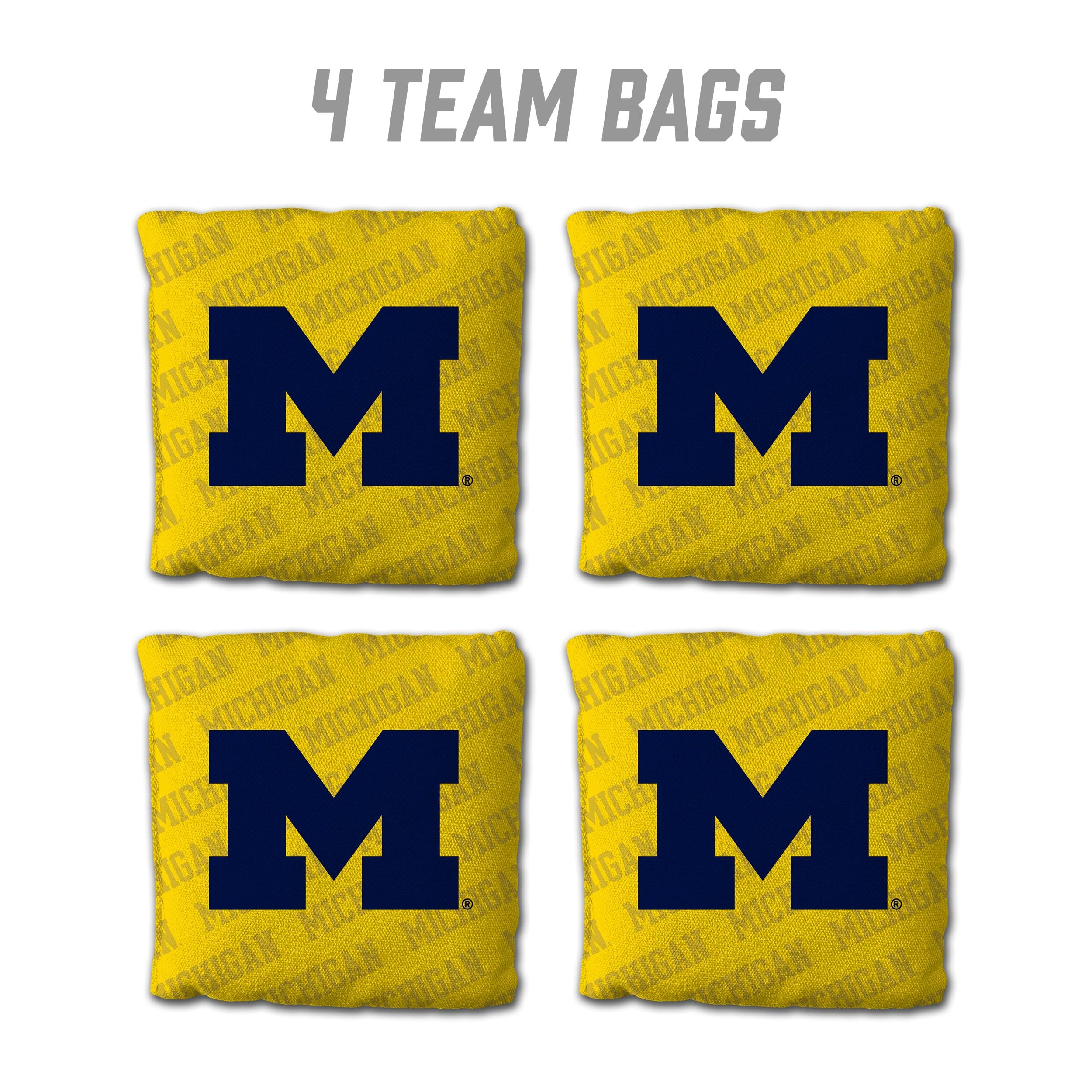 YouTheFan NCAA Michigan Wolverines Cornhole Bags - 4PK - Yellow - Sports Collectibles, Sports Memorabilia, Sports Fan Shop, Sports Gifts