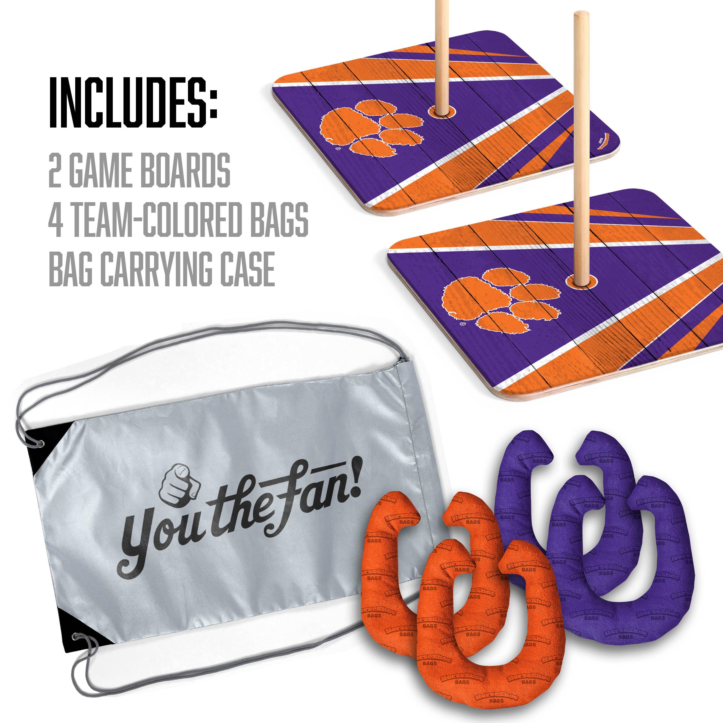 YouTheFan NCAA Clemson Tigers Horseshoe Bags - Sports Collectibles, Sports Memorabilia, Sports Fan Shop, Sports Gifts