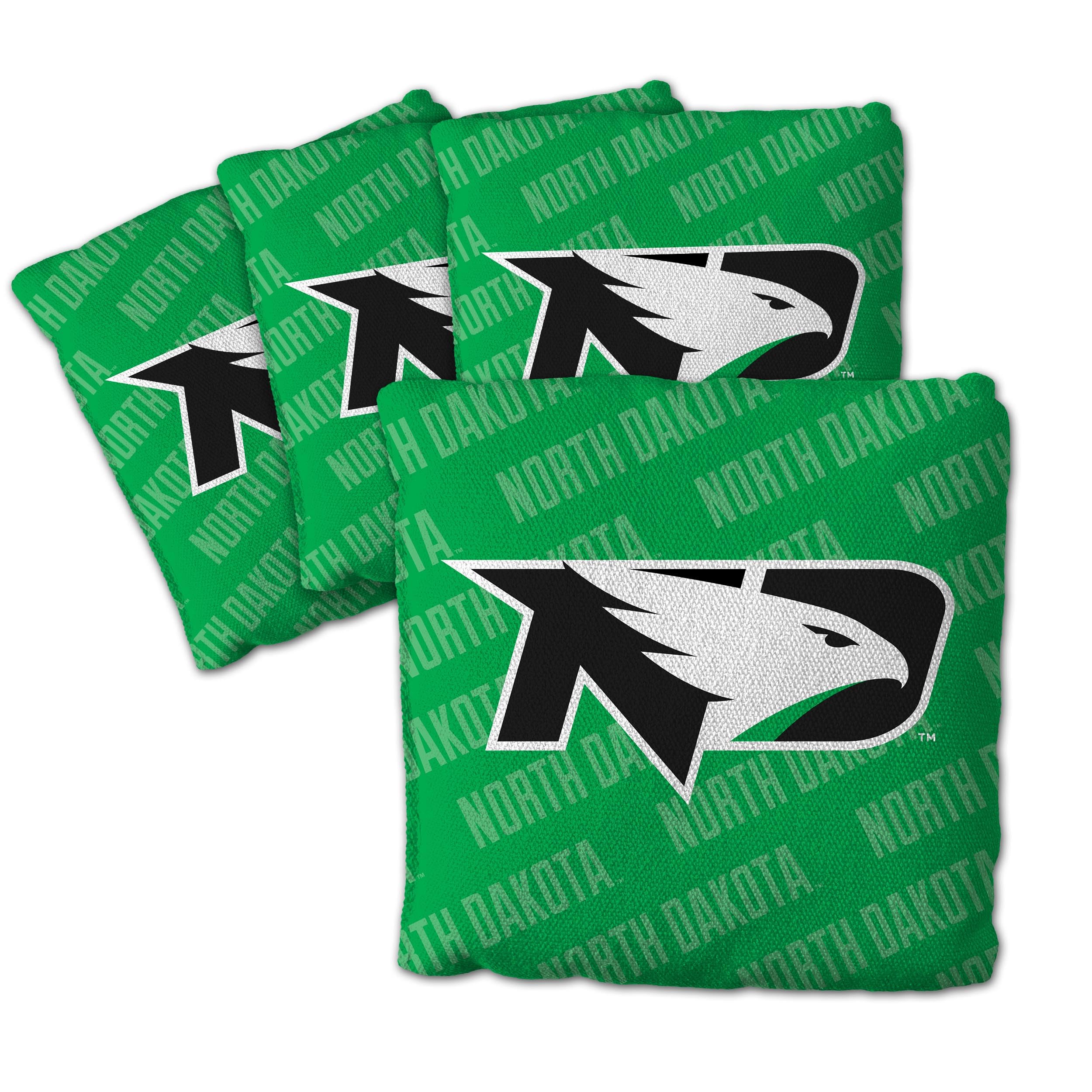 YouTheFan NCAA North Dakota Fighting Hawk Cornhole Bags - 4PK - Green - Sports Collectibles, Sports Memorabilia, Sports Fan Shop, Sports Gifts