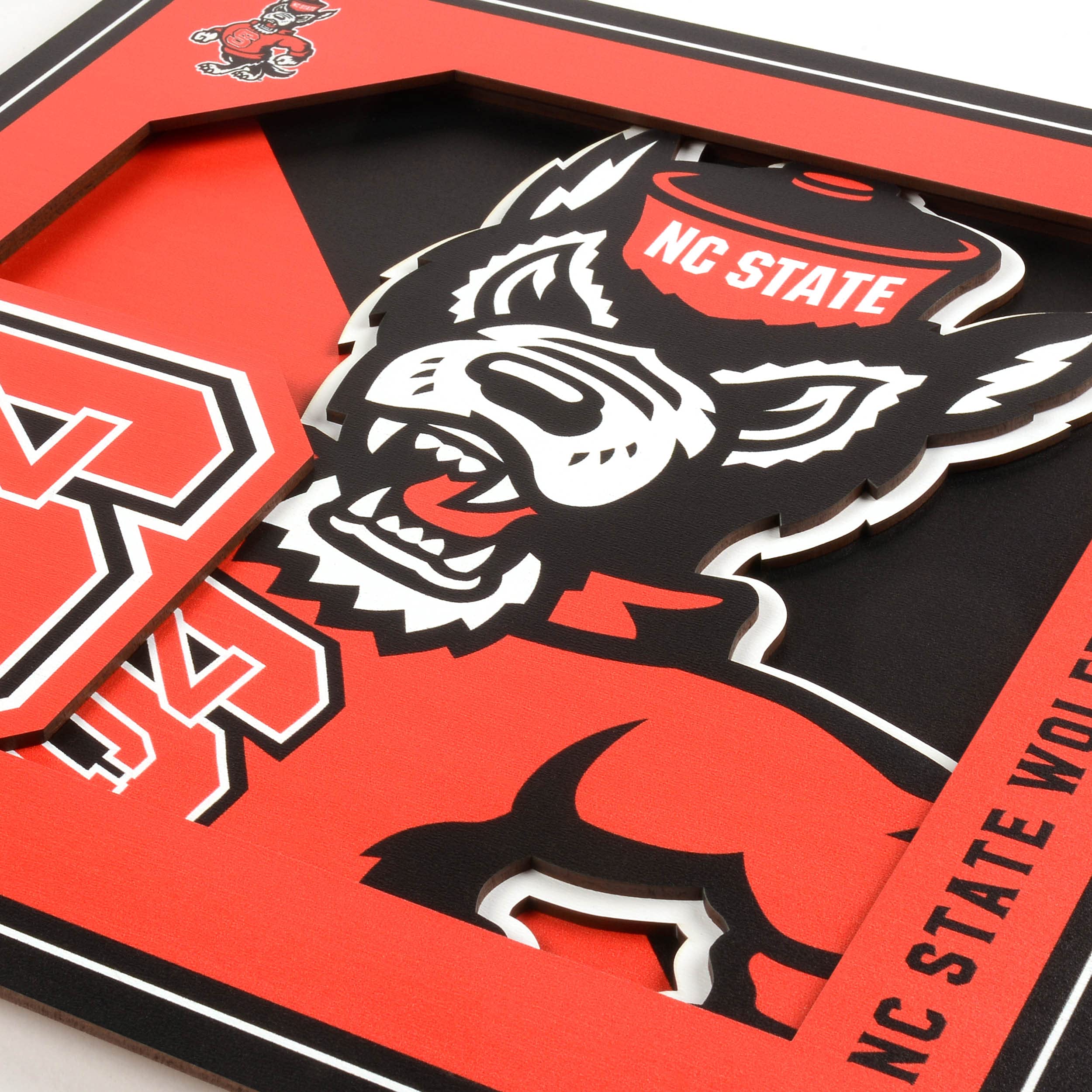 YouTheFan NCAA NC State Wolfpack 3D Logo Series Wall Art - 12x12 - Sports Collectibles, Sports Memorabilia, Sports Fan Shop, Sports Gifts