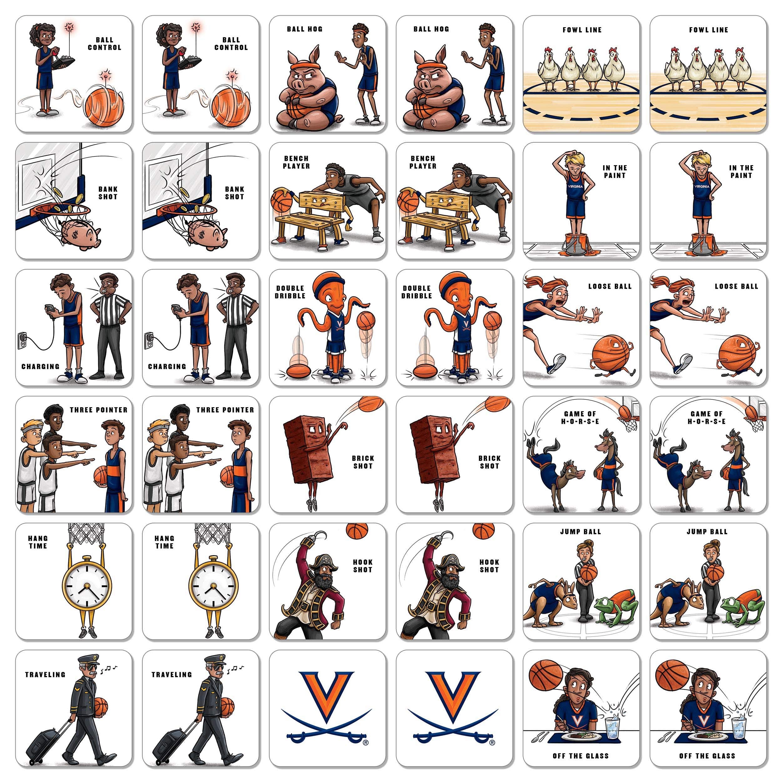 YouTheFan NCAA Virginia Cavaliers Licensed Memory Match Game - Sports Collectibles, Sports Memorabilia, Sports Fan Shop, Sports Gifts