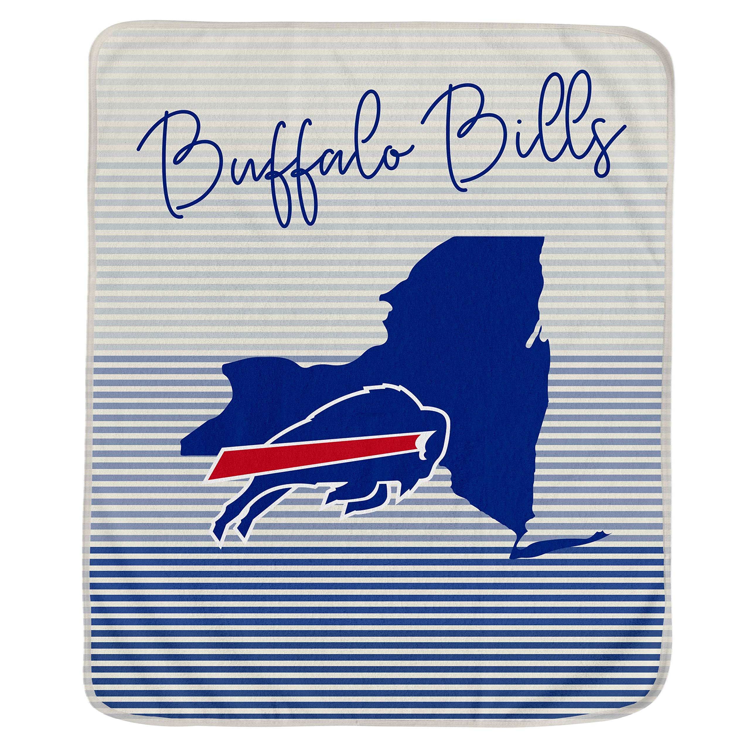 Pegasus Sports NFL Ultra Fleece State Stripe Blanket- Buffalo Bills, 60x70 - Sports Gifts, Sports Memorabilia, Sports Collectibles, Fan Shop
