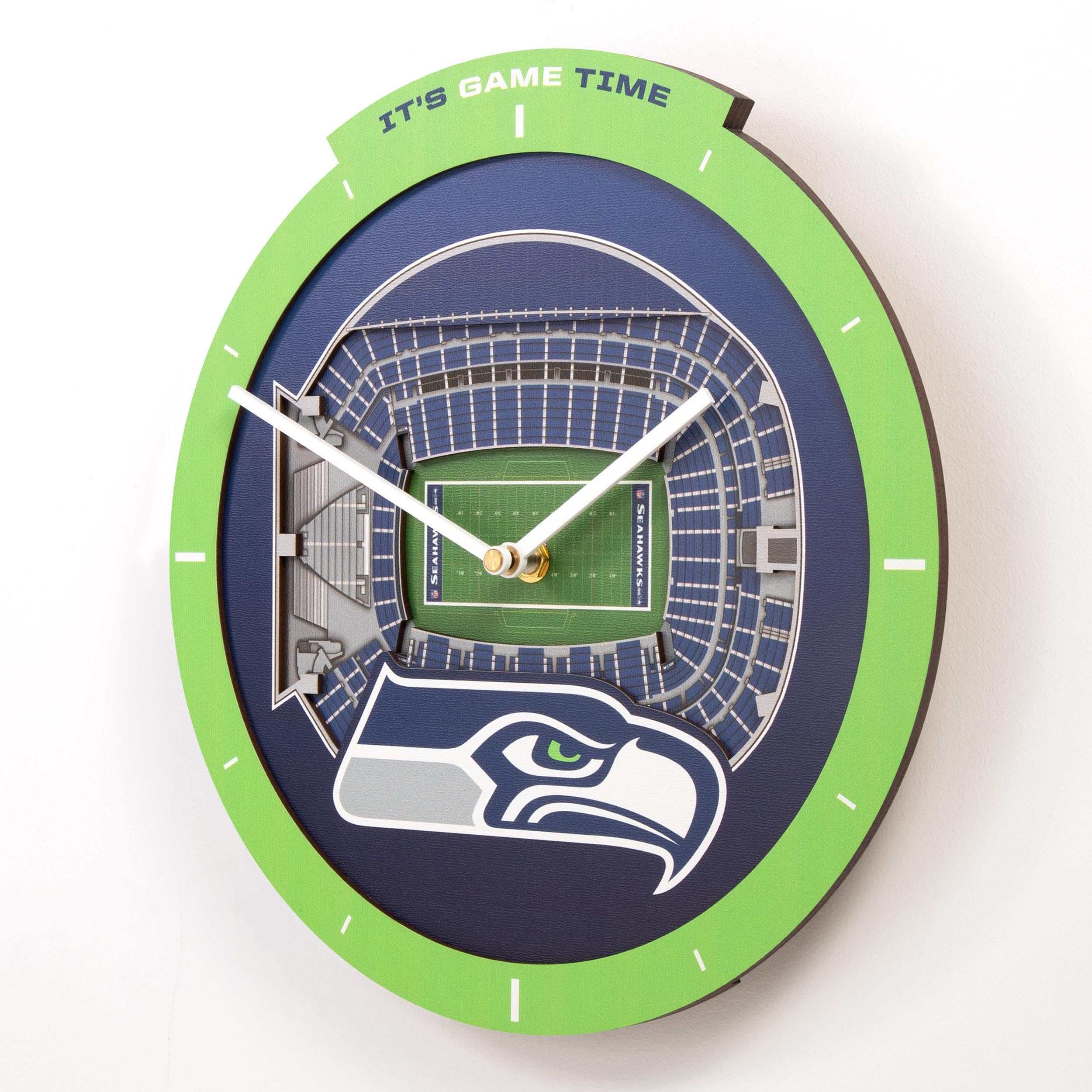 YouTheFan NFL Seattle Seahawks 3D StadiumView Clock - Sports Gifts, Sports Memorabilia, Sports Collectibles, Fan Shop