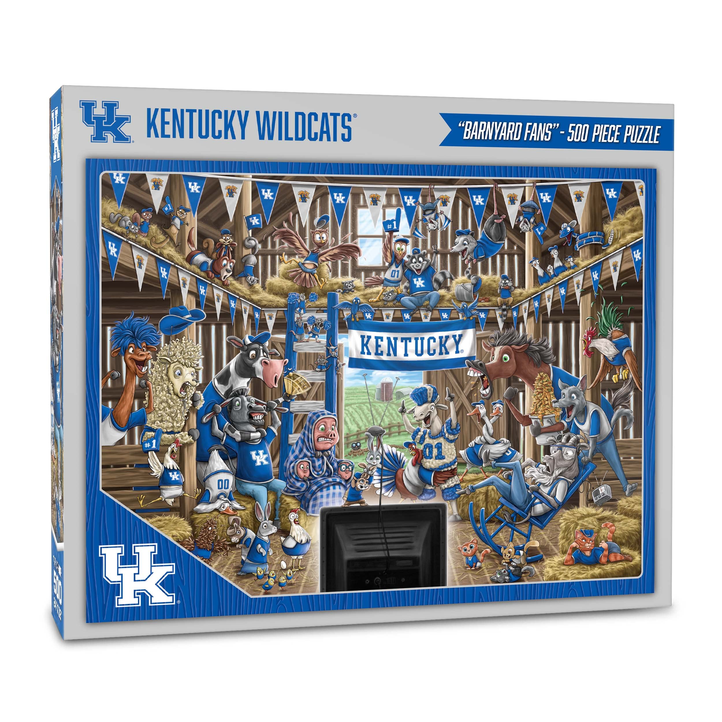 YouTheFan NCAA Kentucky Wildcats Barnyard Fans 500pc Puzzle - Sports Collectibles, Sports Memorabilia, Sports Fan Shop, Sports Gifts