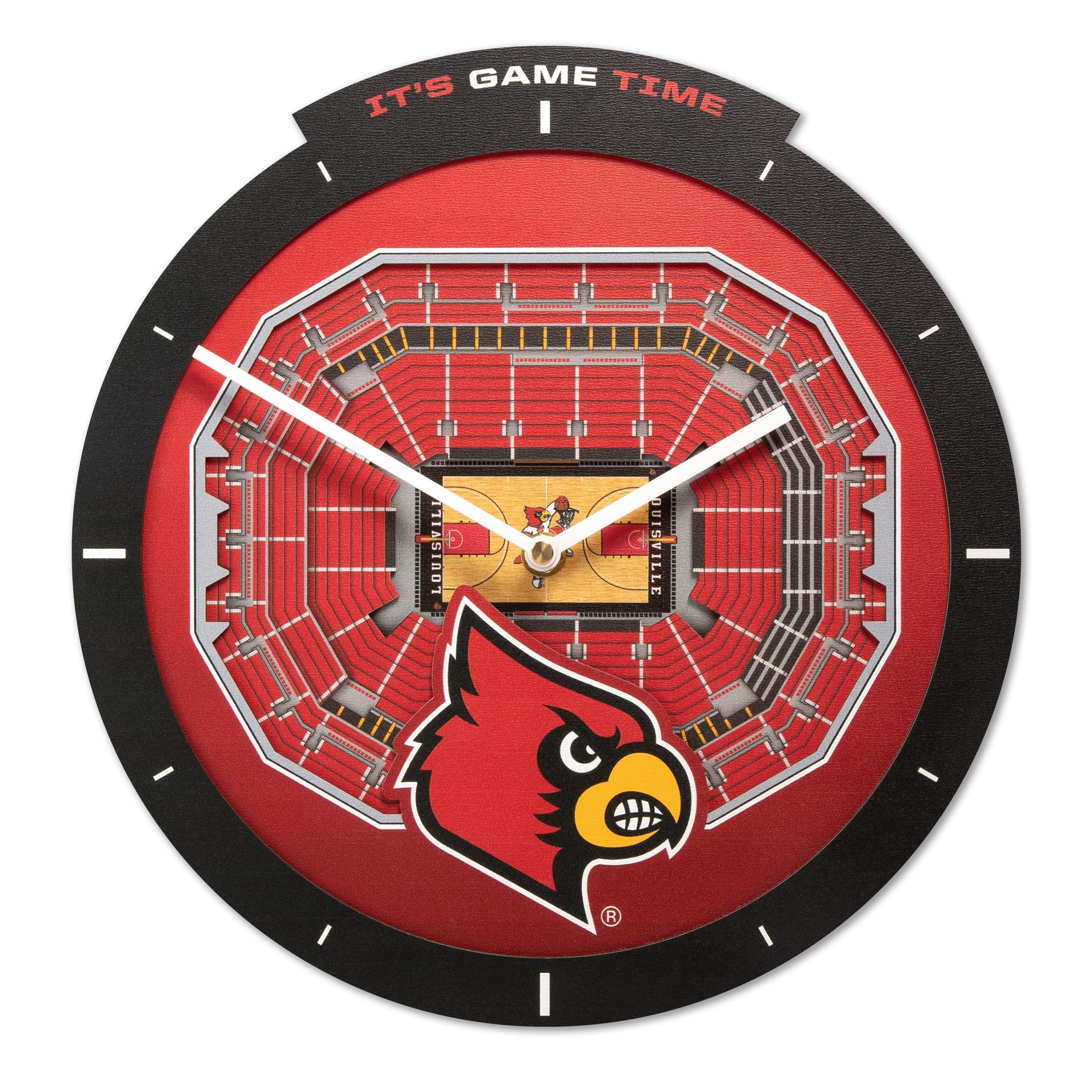 YouTheFan NCAA Louisville Cardinals 3D StadiumView Clock - Sports Collectibles, Sports Memorabilia, Sports Fan Shop, Sports Gifts