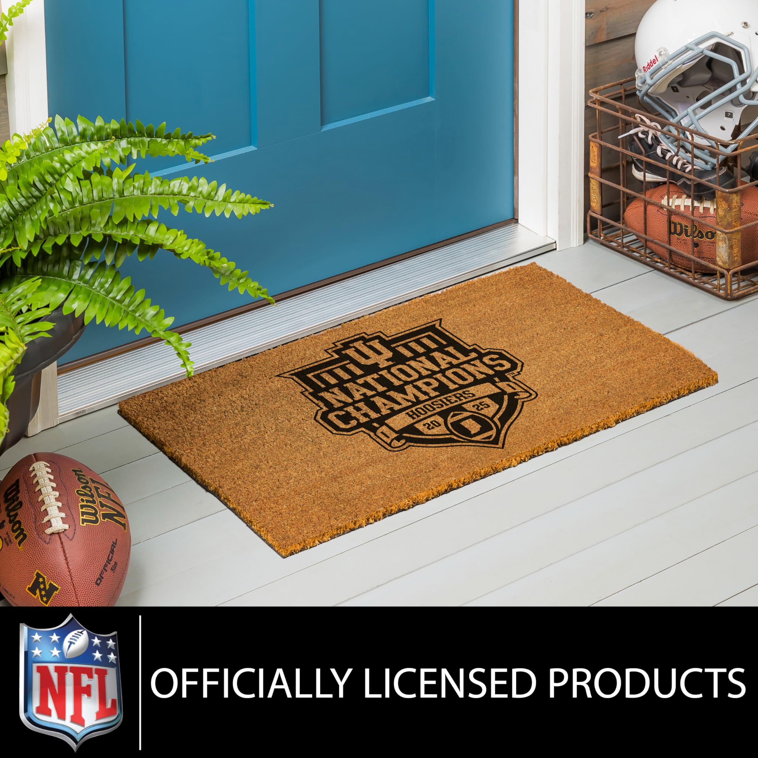 NCAA Indiana University Coir Doormat, CFP National Champions 2025-26, 28 x 16 Inches College Sports Coir Mat, Non Slip Back Front Door Welcome Floor Mat, Indoor Outdoor Entrance Rug - Sports Gifts, Sports Memorabilia, Sports Collectibles, Fan Shop