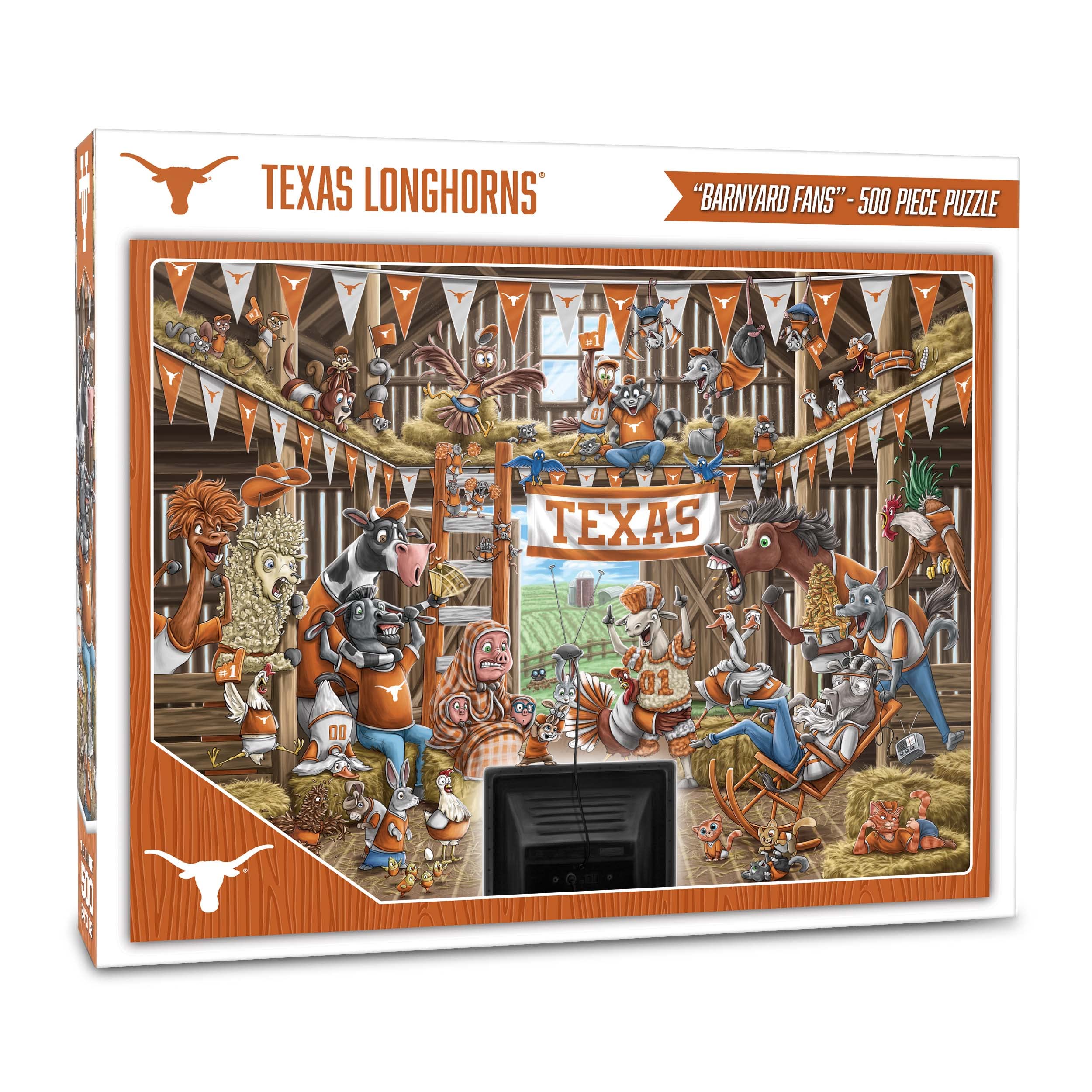 YouTheFan NCAA Texas Longhorns Barnyard Fans 500pc Puzzle - Sports Collectibles, Sports Memorabilia, Sports Fan Shop, Sports Gifts