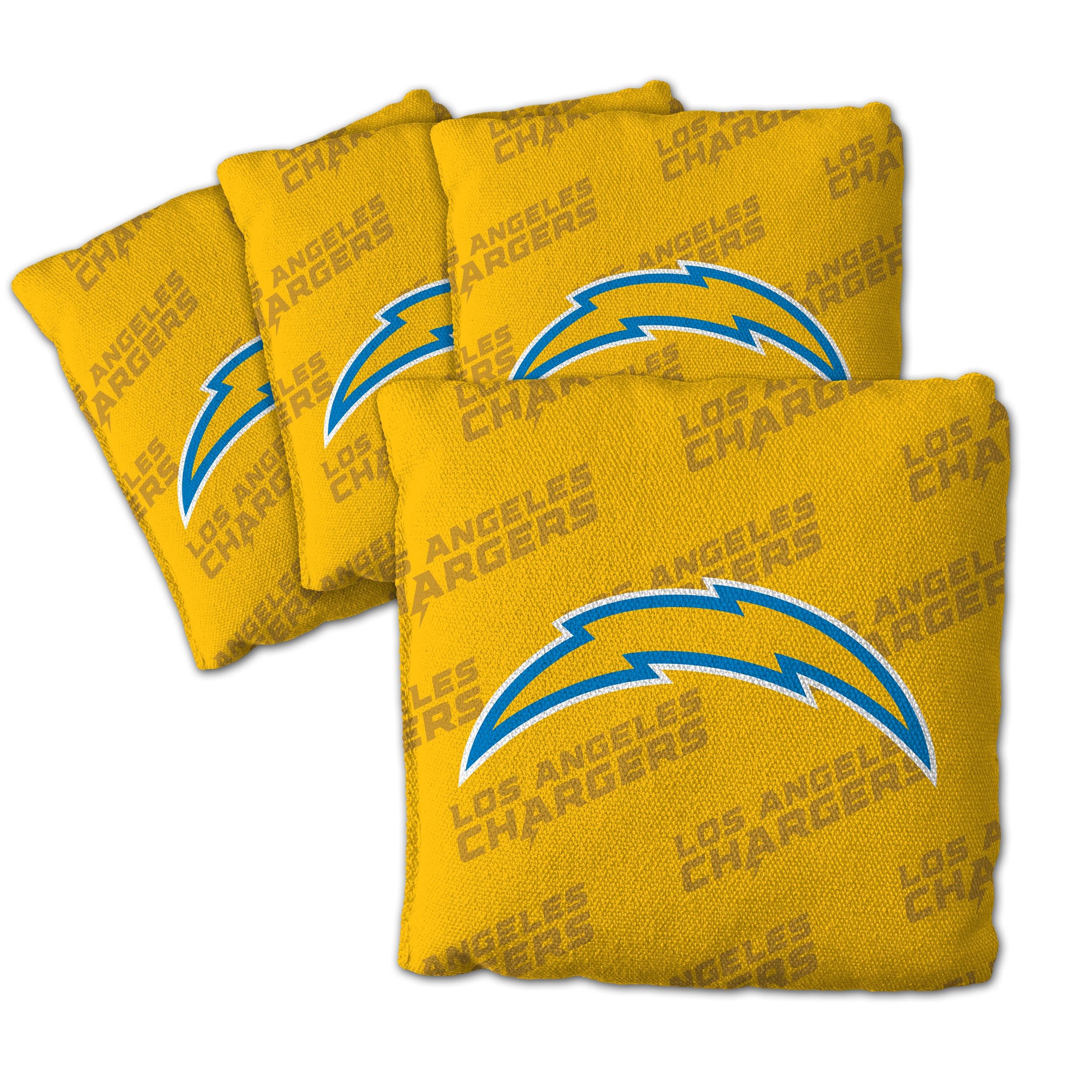 YouTheFan NFL Los Angeles Chargers Cornhole Bags - 4PK - Yellow - Sports Collectibles, Sports Memorabilia, Sports Fan Shop, Sports Gifts