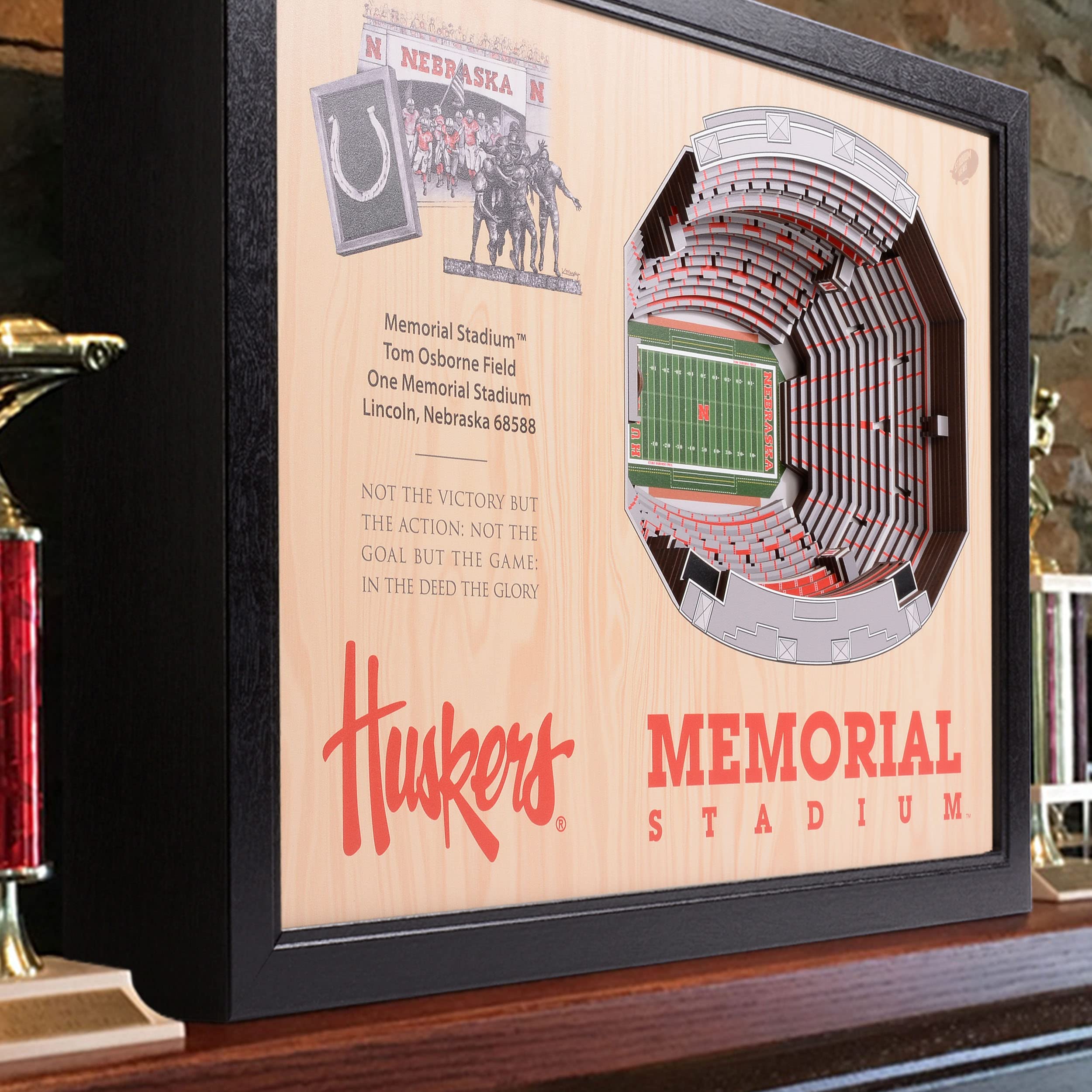 YouTheFan NCAA Nebraska Cornhuskers 25-Layer StadiumViews 3D Wall Art - Memorial Stadium - Sports Collectibles, Sports Memorabilia, Sports Fan Shop, Sports Gifts
