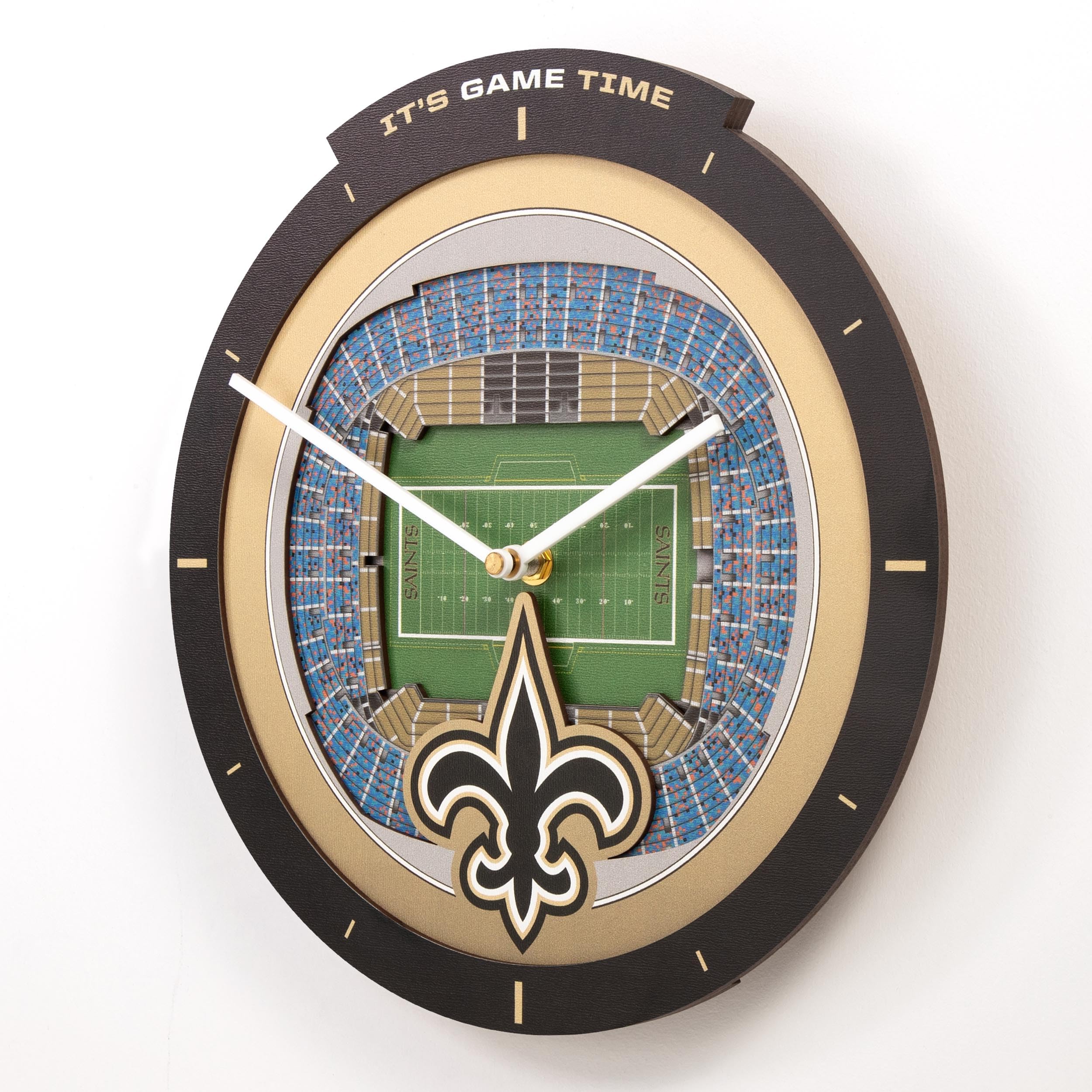 YouTheFan NFL New Orleans Saints 3D StadiumView Clock - Sports Gifts, Sports Memorabilia, Sports Collectibles, Fan Shop