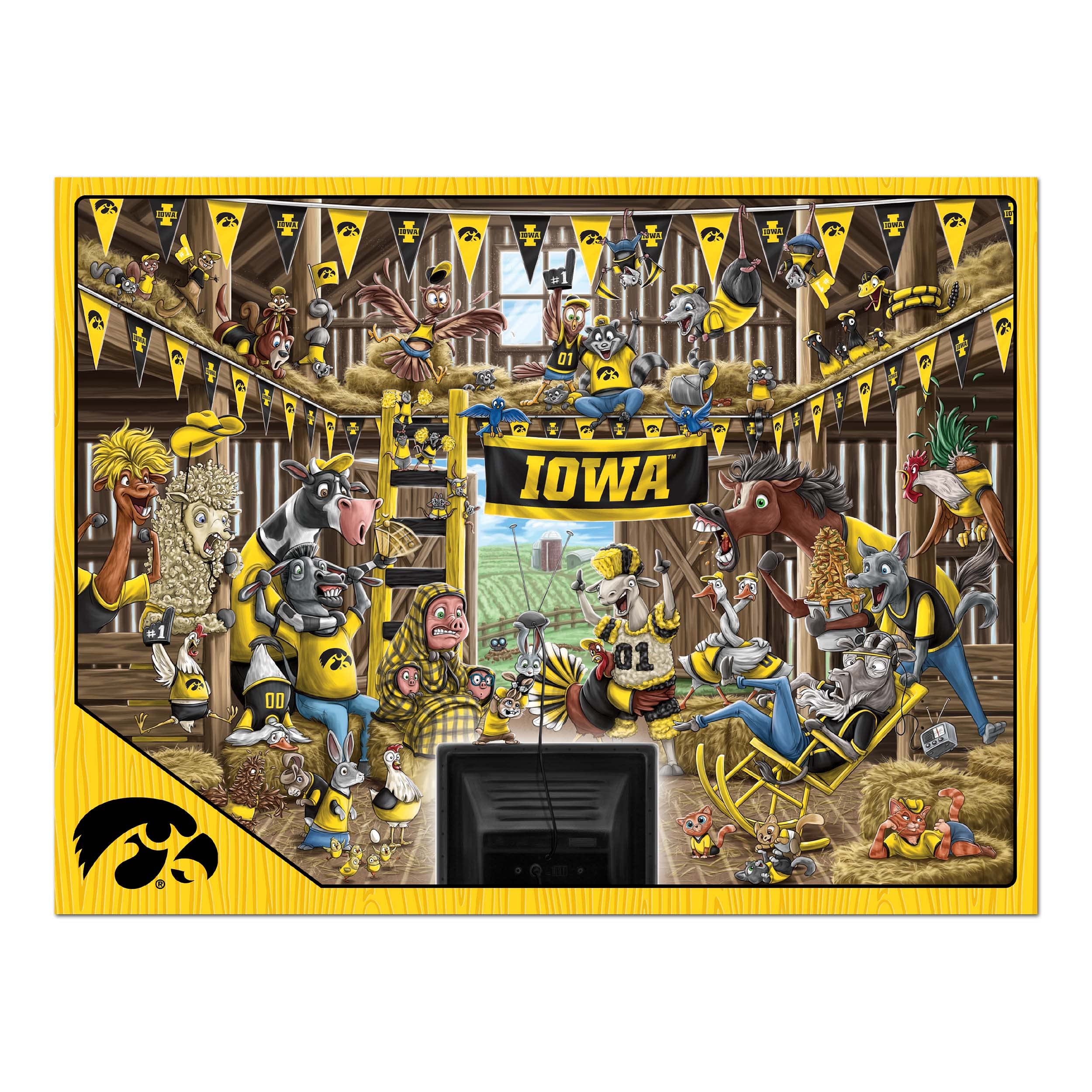 YouTheFan NCAA Iowa Hawkeyes Barnyard Fans 500pc Puzzle - Sports Collectibles, Sports Memorabilia, Sports Fan Shop, Sports Gifts