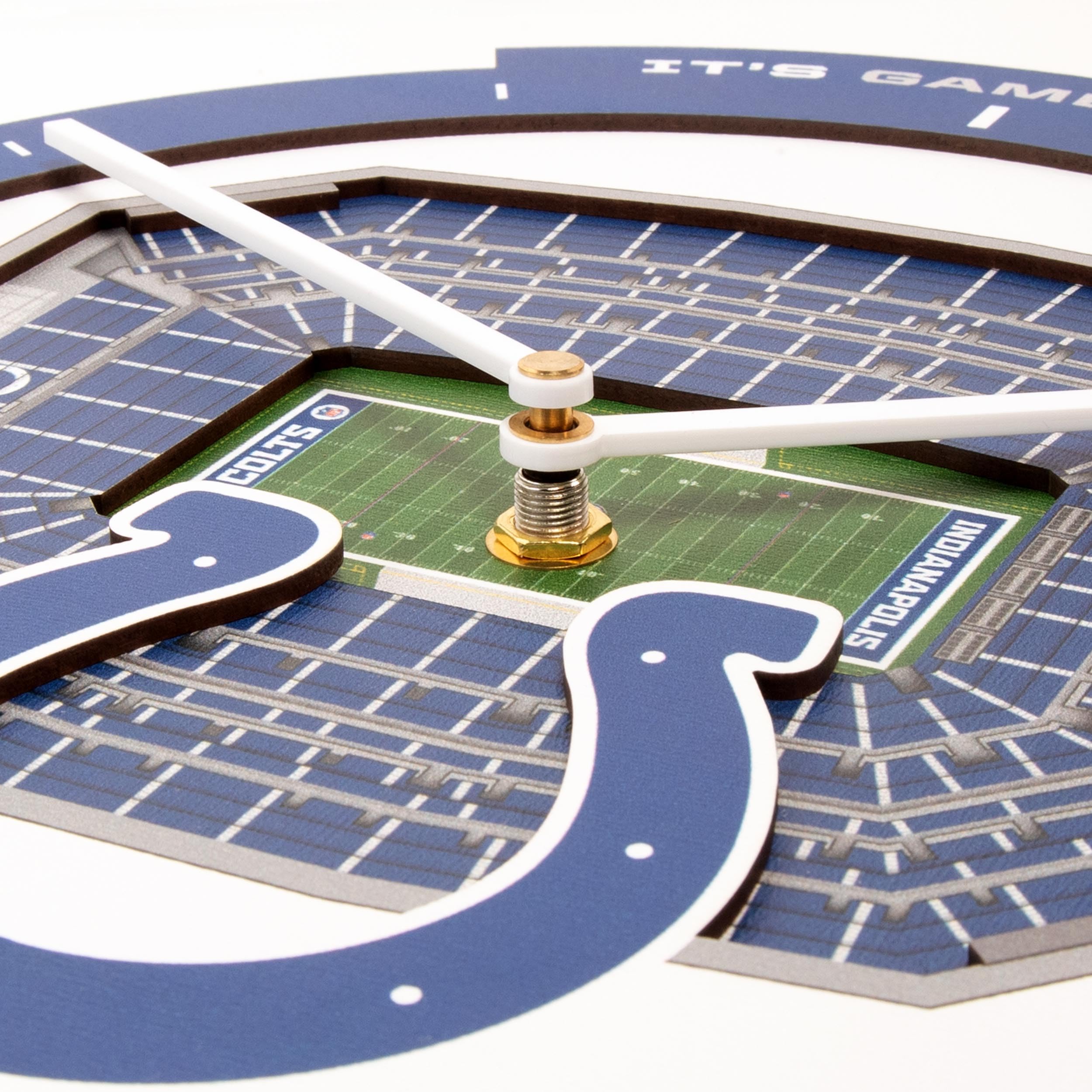 YouTheFan NFL Indianapolis Colts 3D StadiumView Clock - Sports Gifts, Sports Memorabilia, Sports Collectibles, Fan Shop