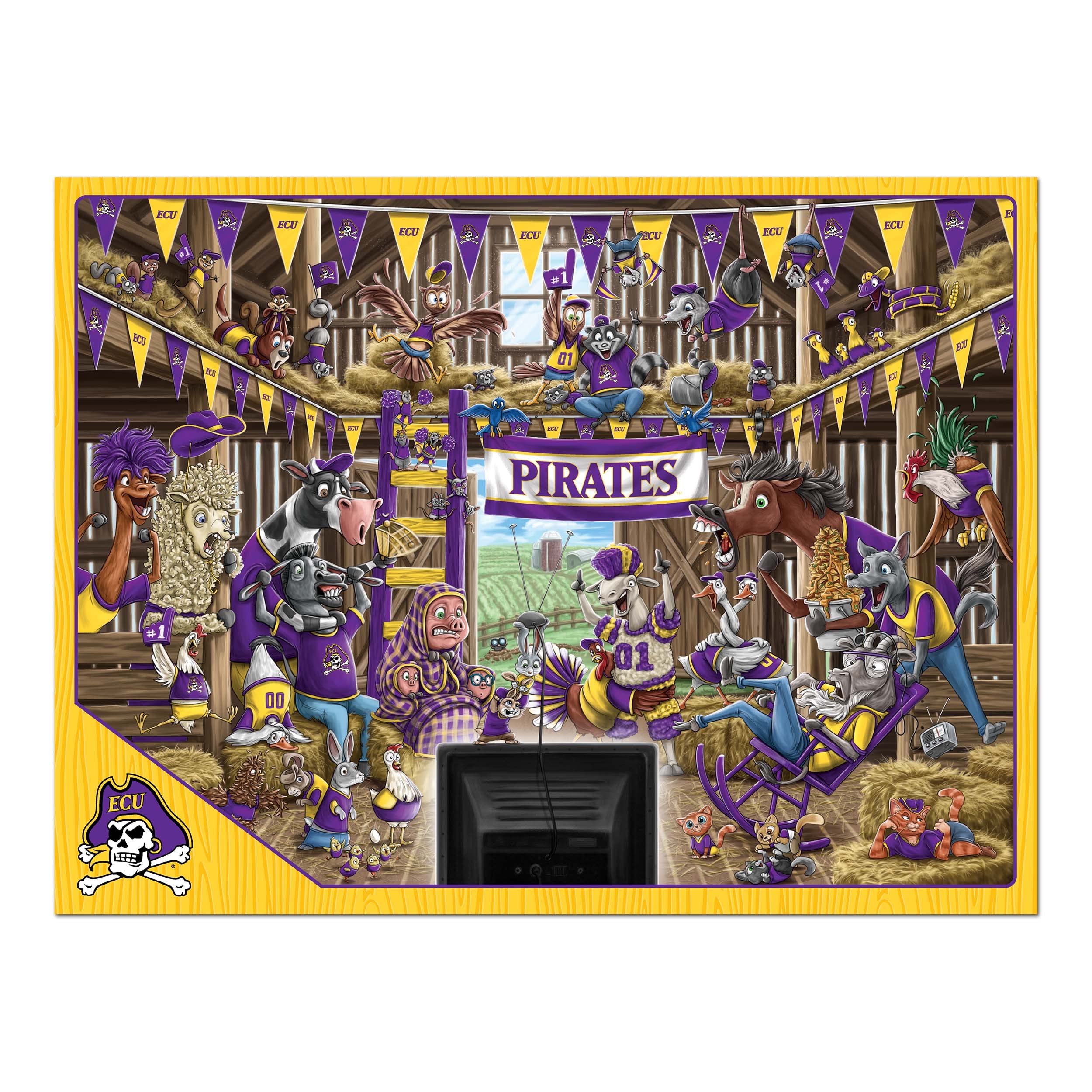 YouTheFan NCAA East Carolina Pirates Barnyard Fans 500pc Puzzle - Sports Collectibles, Sports Memorabilia, Sports Fan Shop, Sports Gifts