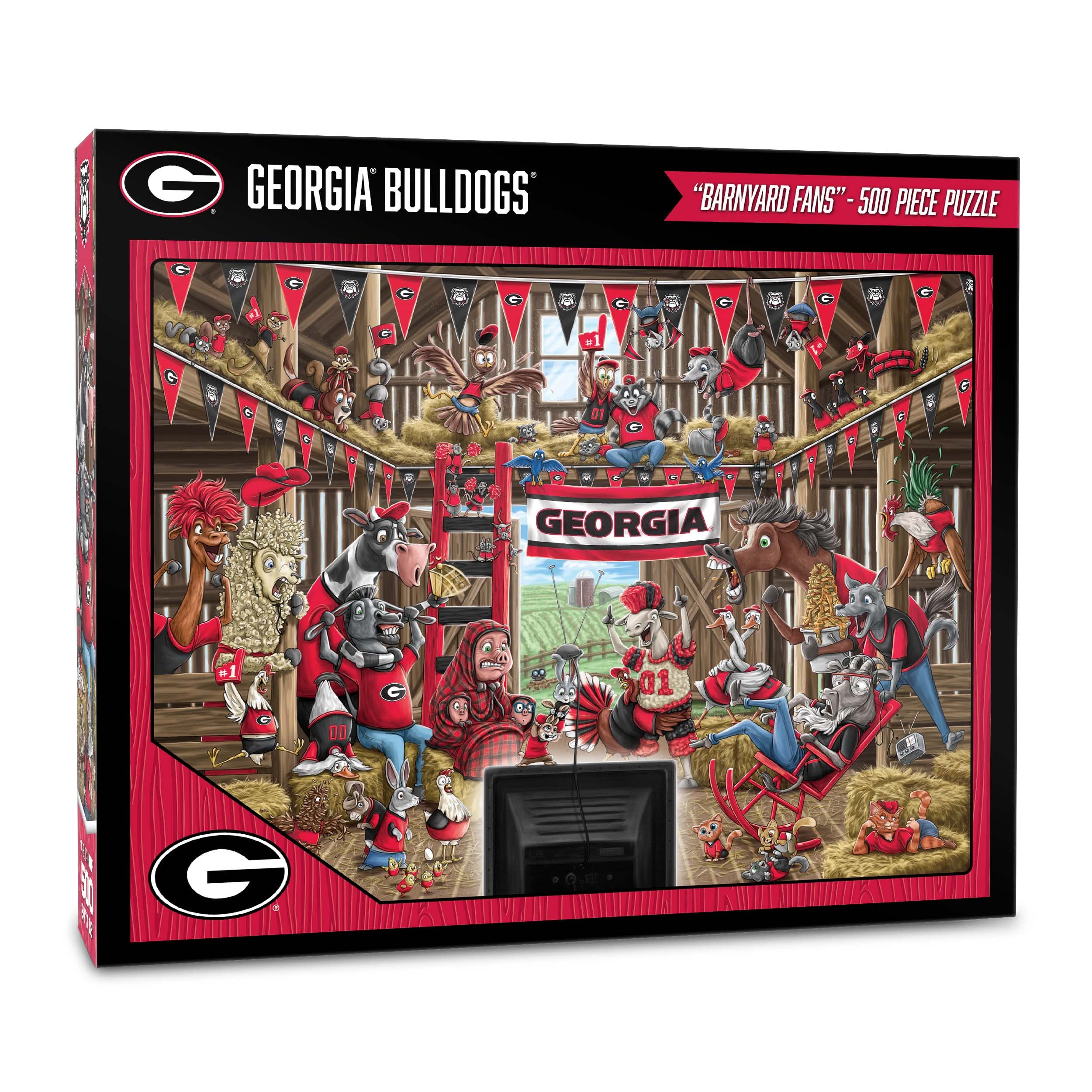 YouTheFan NCAA Georgia Bulldogs Barnyard Fans 500pc Puzzle - Sports Collectibles, Sports Memorabilia, Sports Fan Shop, Sports Gifts